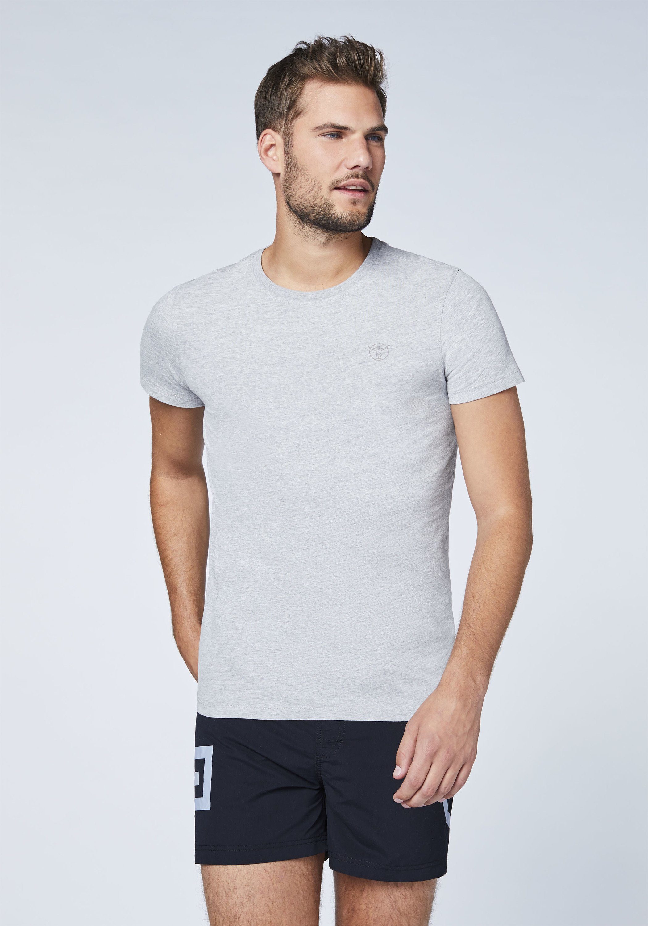 Chiemsee Print-Shirt T-Shirts im Basic-Stil Grey 2 Neutr, Logo mit Mel