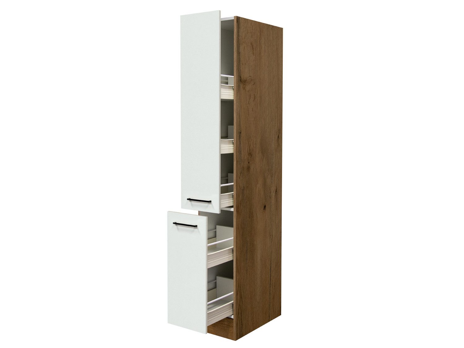 Flex-Well Apothekerschrank Apothekerschrank Küche - 30 cm breit - Magnolia Matt Lancelot Oak