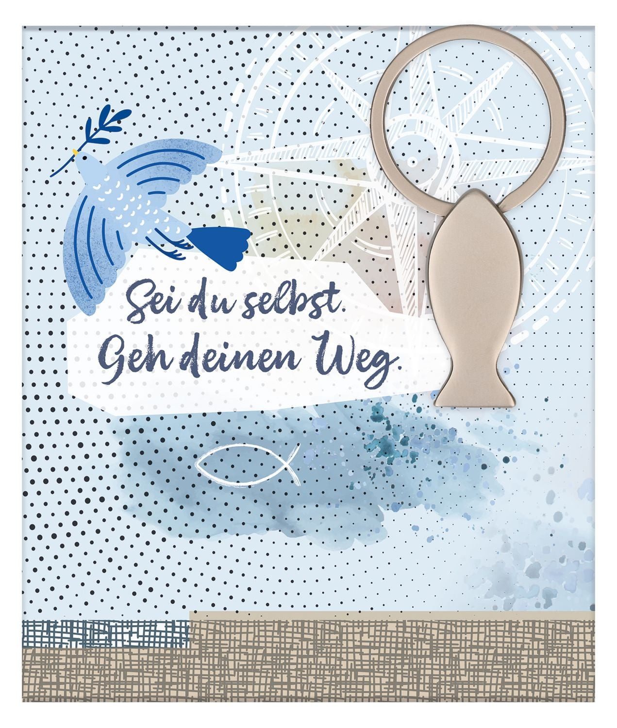 Schlüsselanhänger Fisch-Schlüsselanhänger - Sei du selbst. Geh deinen Weg.