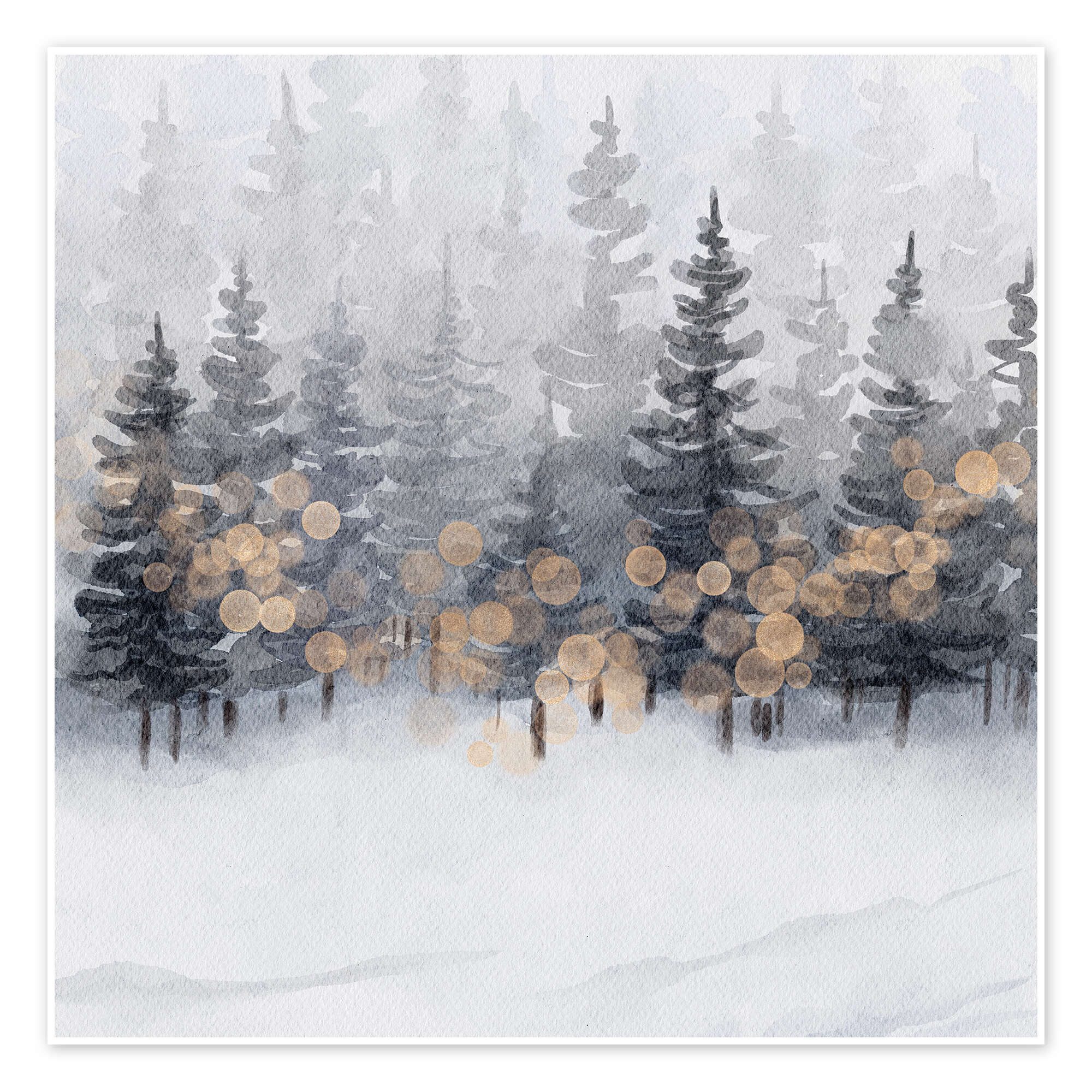 Posterlounge Wandbild Goldener Winterwald, Ohkimiko, erhältlich als Poster, Leinwandbild, Wandsticker oder Acrylglasbild