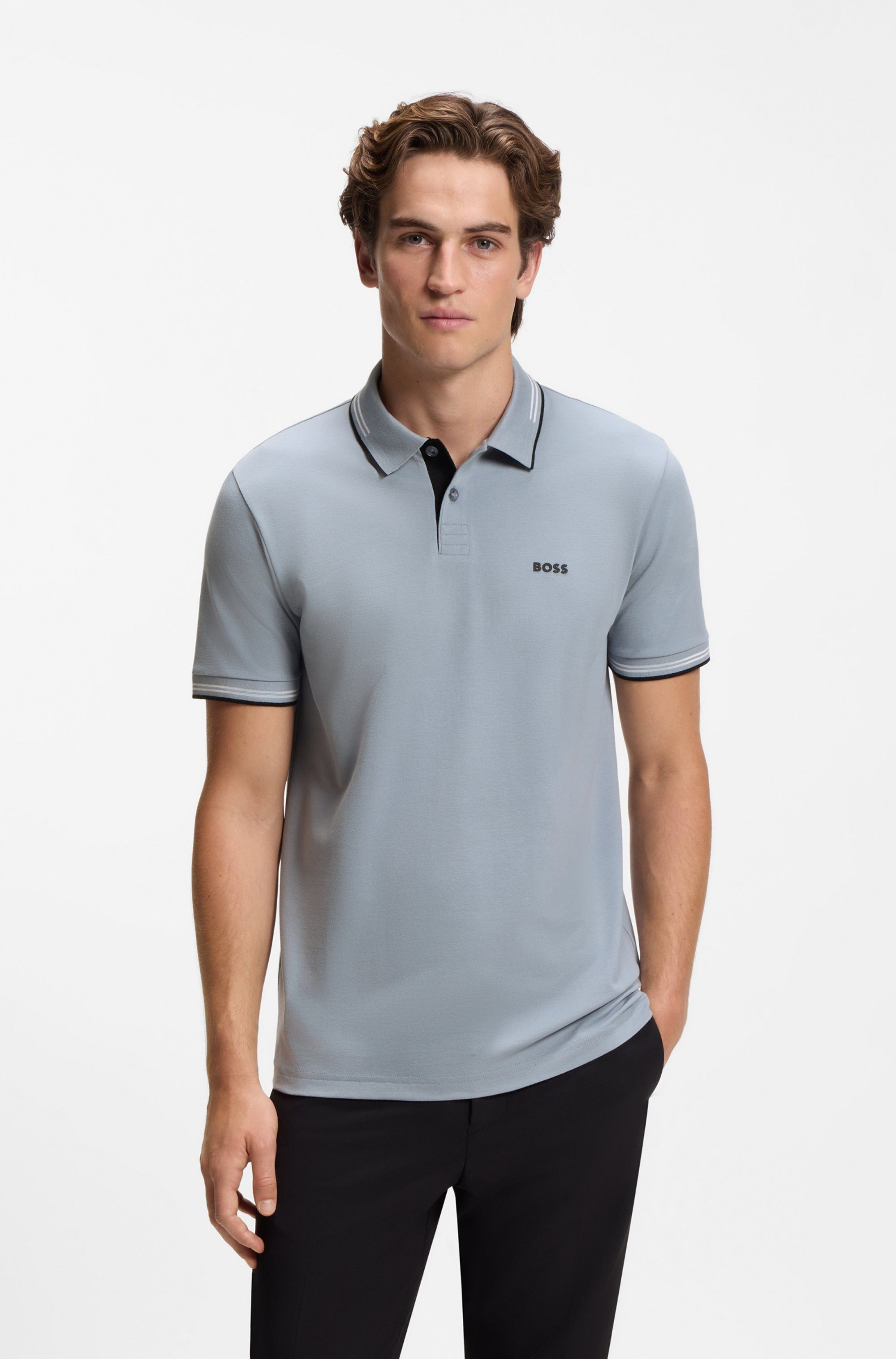BOSS GREEN Poloshirt Paul Slim Fit Stretch-Baumwoll-Pique mit Polokragen