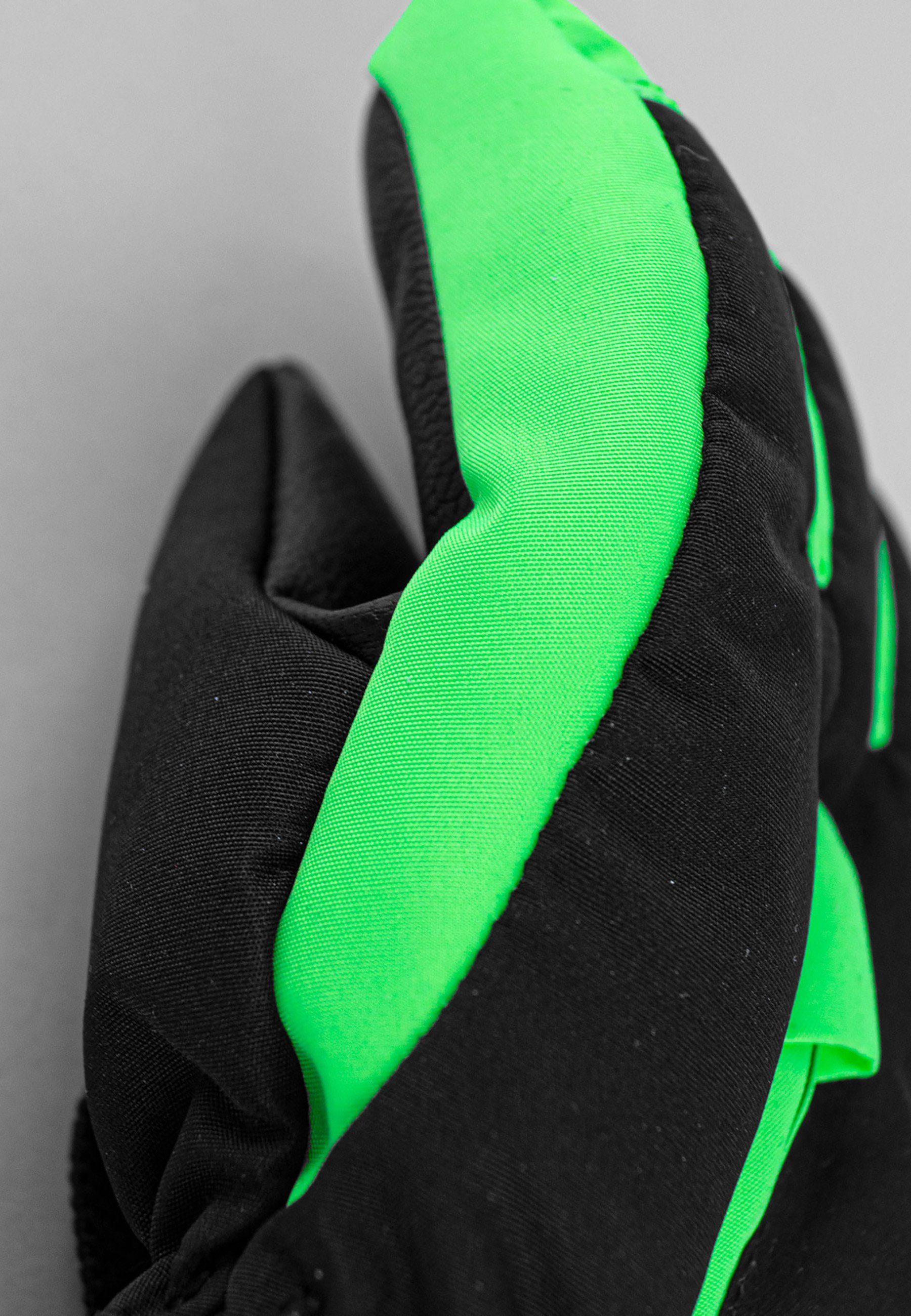 praktischer grün-schwarz Skihandschuhe mit Reusch Ben Handgelenkschlaufe