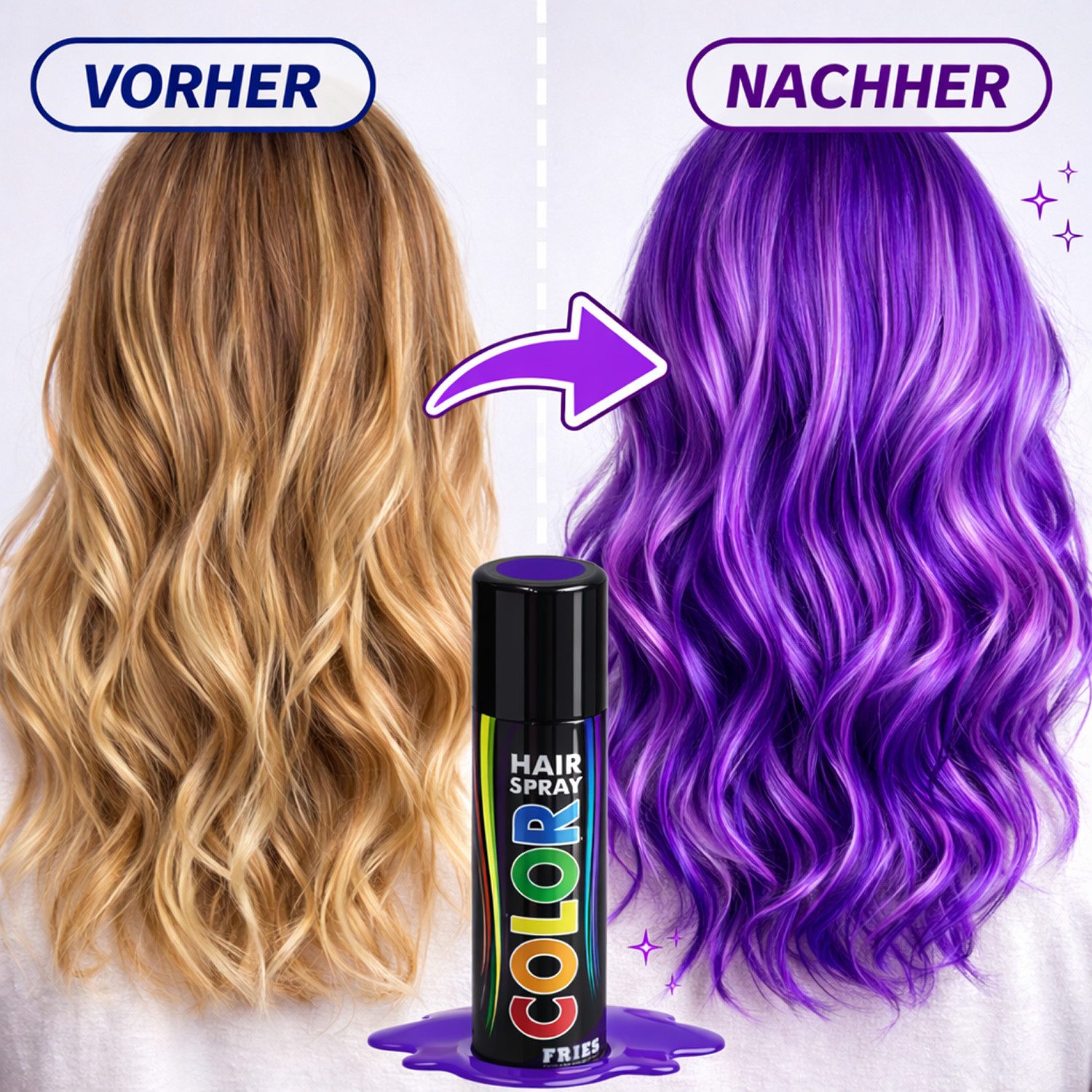 Fries Haarspray Fries Haarspray Colour 100ml, Temporäre Haarfarbe für jedes Haar