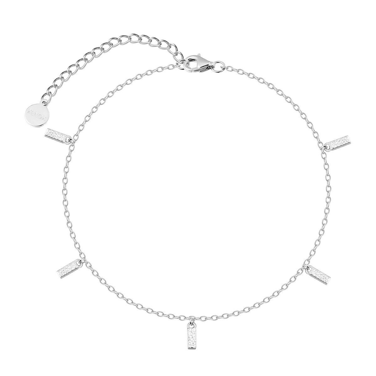 XENOX Fußkette Fußkettchen Damen Basic Zirkonia Sterlingsilber XS10084