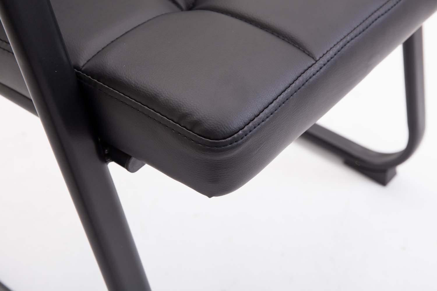 TPFLiving Besucherstuhl Canam Kunstleder schwarz - Sitzfläche: Metall (Küchenstuhl schwarz hochwertig Esszimmerstuhl matt Gestell: - Sitzfläche - gepolsterter mit Konferenzstuhl Wohnzimmerstuhl), 