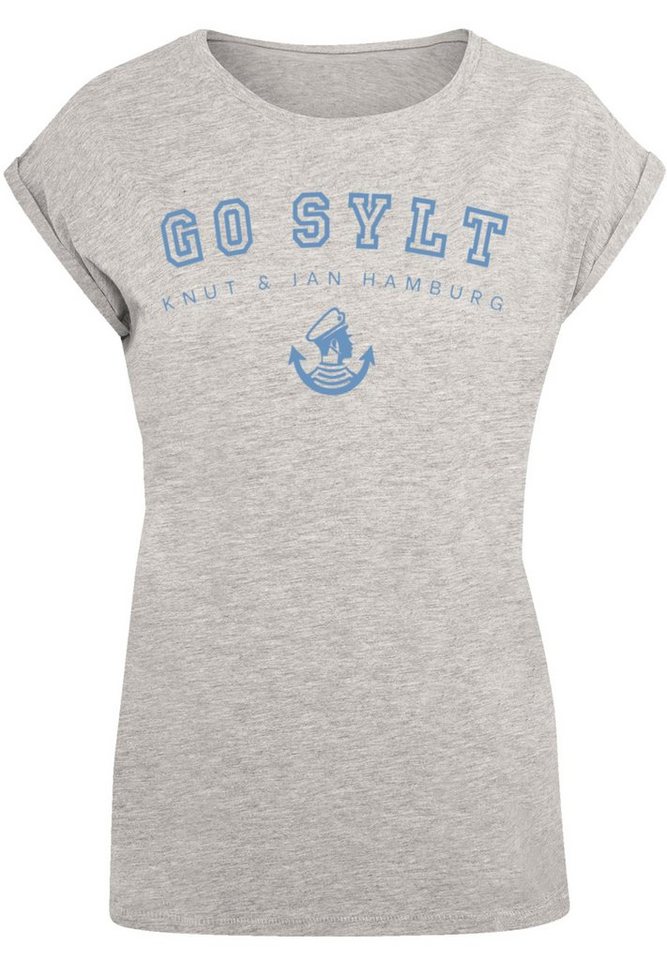 F4NT4STIC T-Shirt PLUS SIZE Go Sylt Print, Das Model ist 170 cm groß und  trägt Größe M