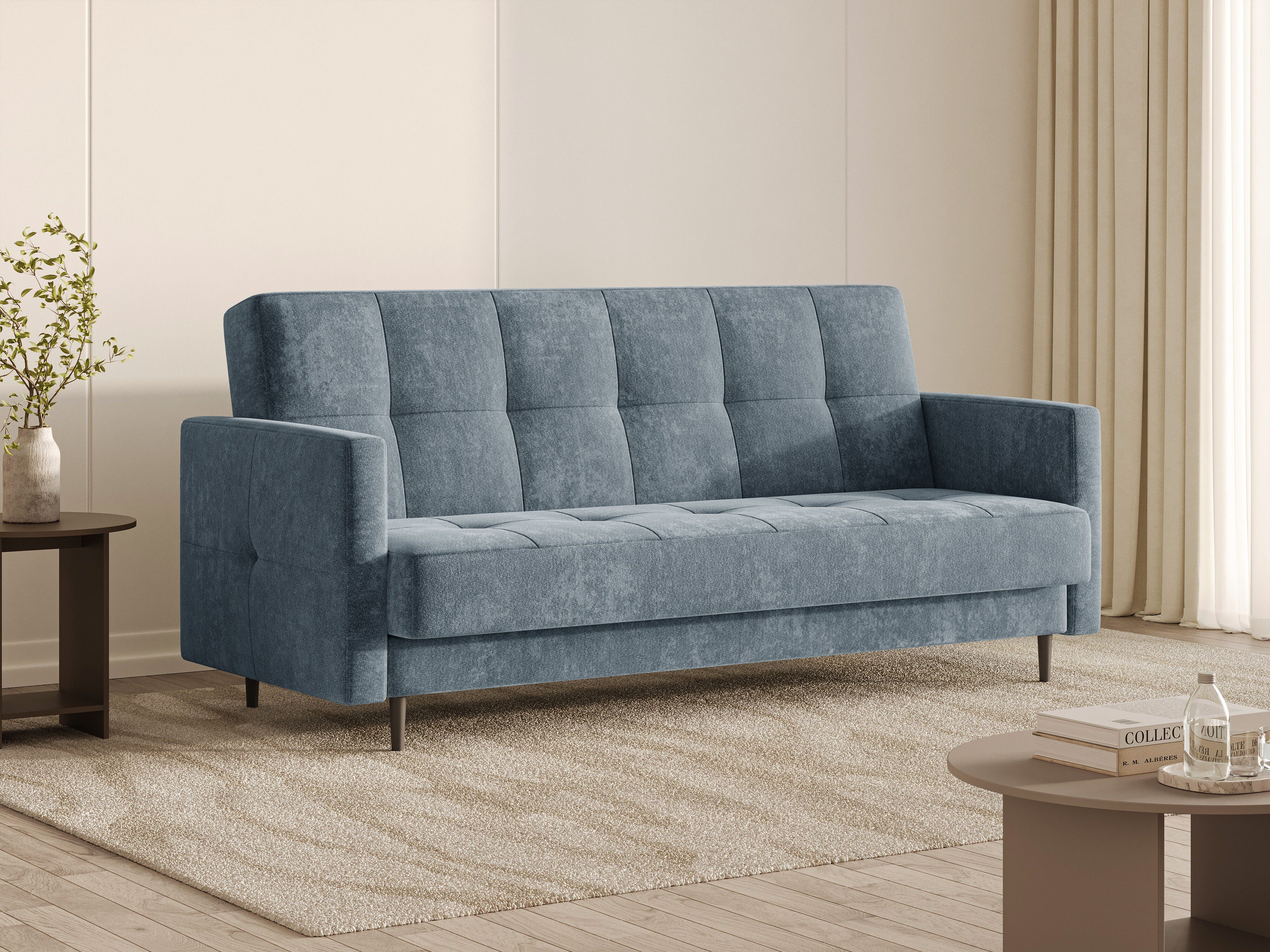 MOEBLO Schlafsofa LUMA, 3-Sitzer Schlafsofa mit Bettkasten, Schlaffunktion, Bonellfederung und Vibe-Strukturstoff, Click-Clack, Couch Polstermöbel Sitzmöbel Wohnzimmermöbel, (BxHxT): 211 x 90 x 97 cm