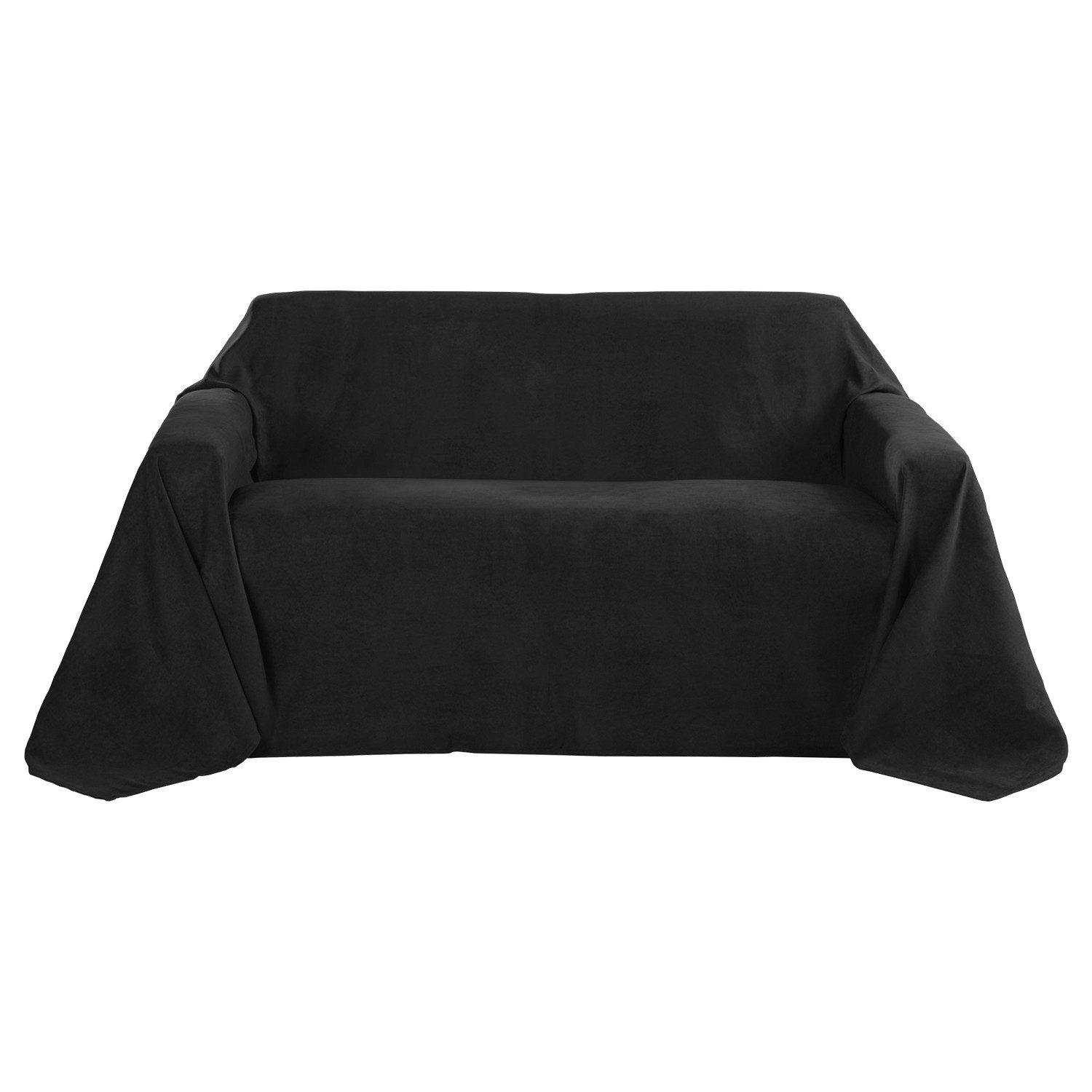 Beautissu Tagesdecke Tagesdecke 210x280 cm Überwurfdecken für Sofa Wildleder Schwarz, Wildleder-Optik Überwurf Bettabdeckung Tagesdecken & Sofaüberwurf
