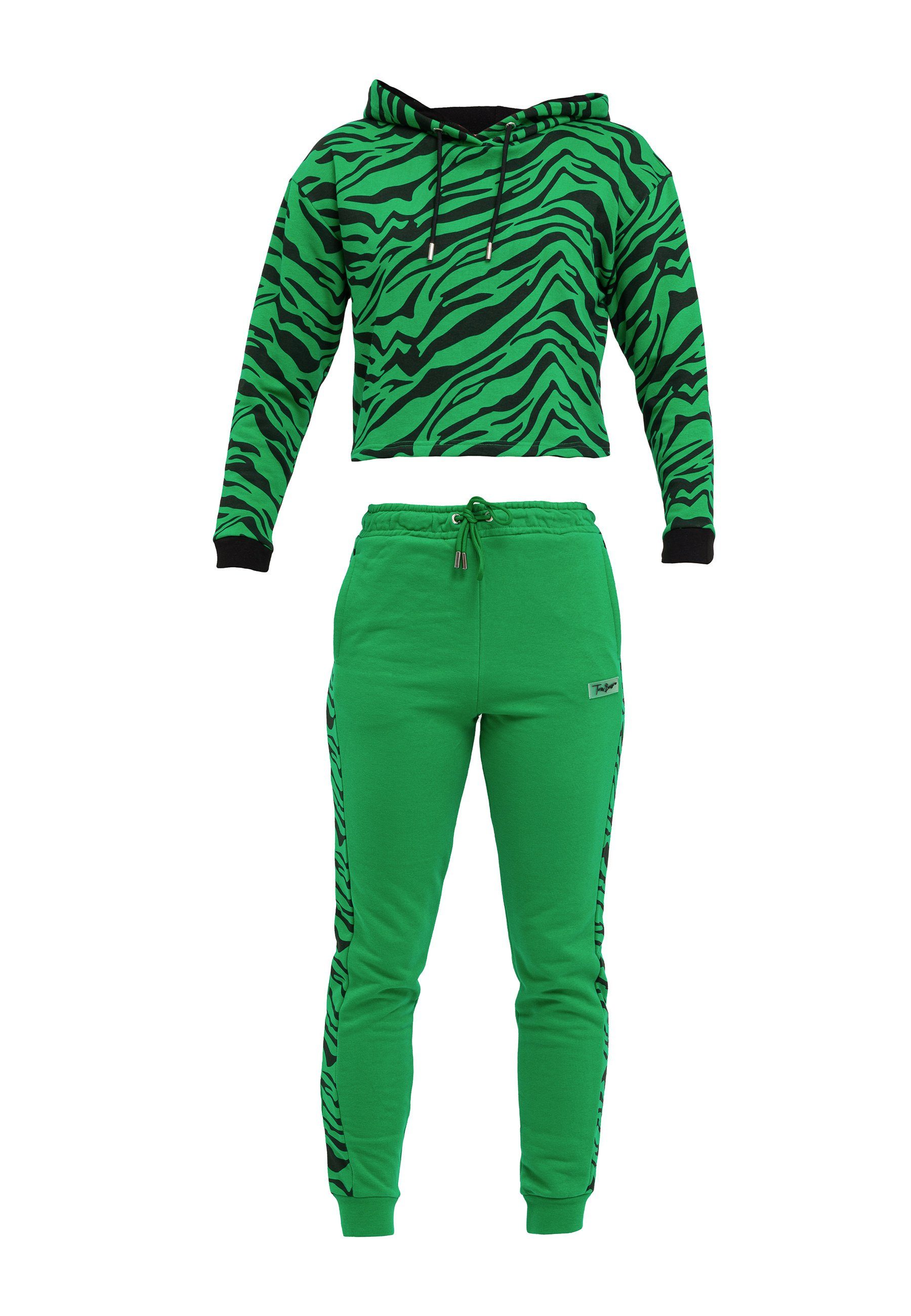 Tom Barron Freizeitanzug Damen Freizeit Trainingsanzug mit Zebramuster, mit sportivem Design