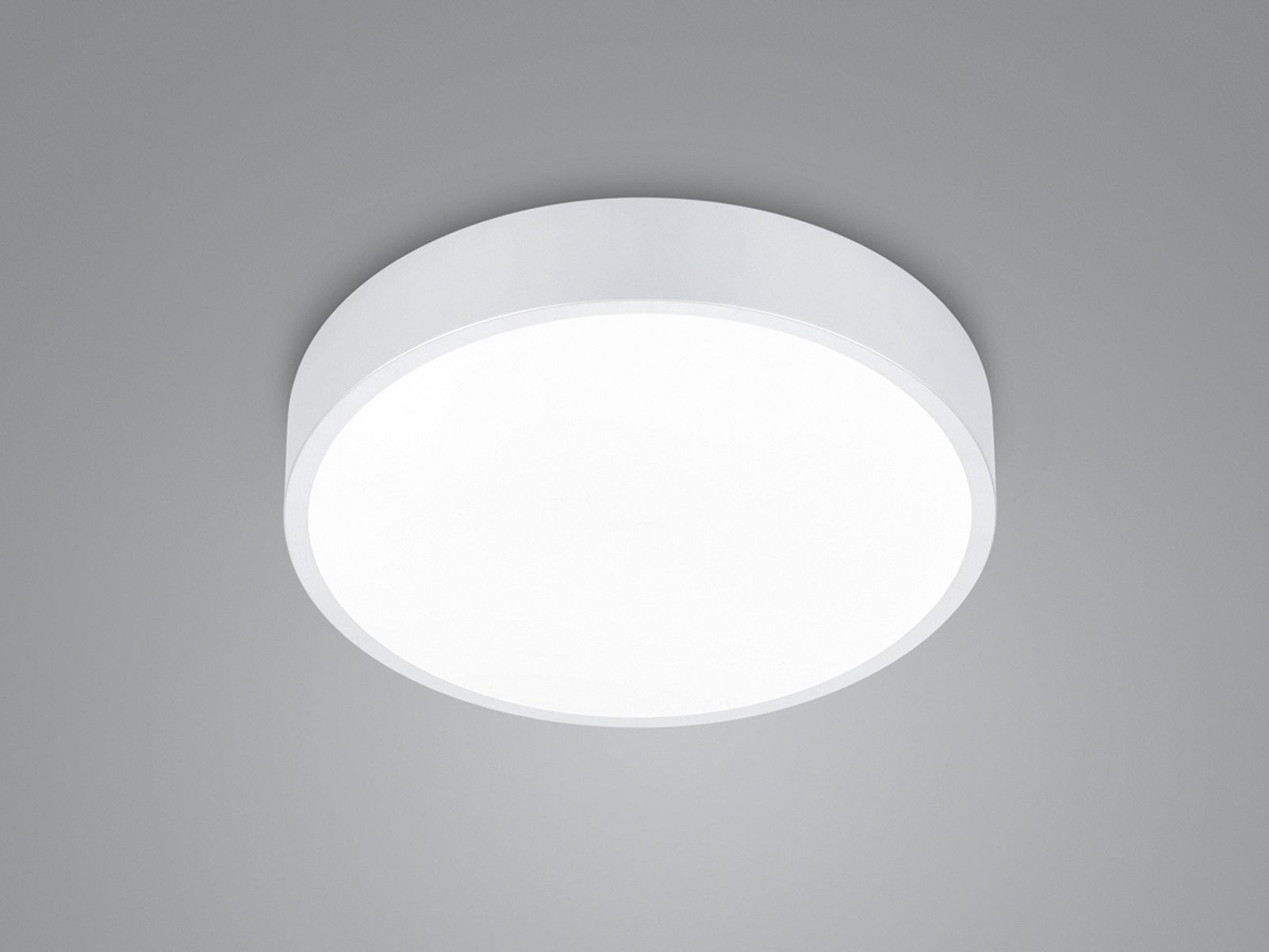 TRIO Leuchten LED Deckenleuchte, LED fest integriert, Warmweiß, Neutralweiß, Deckenbeleuchtung flach aus Metall auch zur Wandmontage geeignet Ø31cm