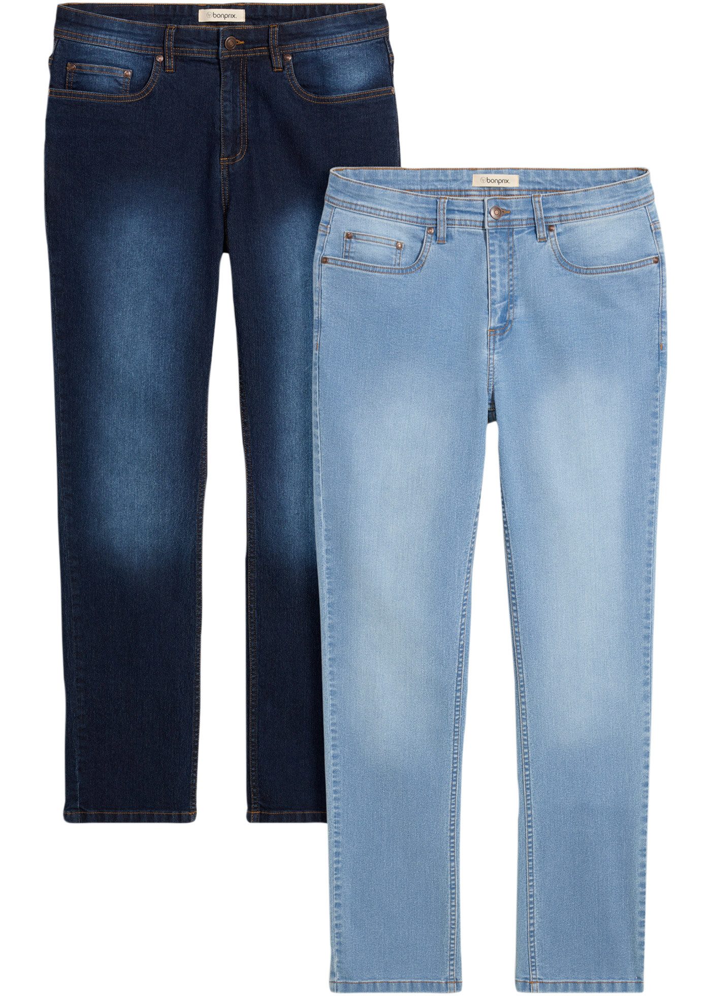 bonprix Regular-fit-Jeans (Packung, 2-tlg) Regular Fit, gerader Schnitt, im 2er-Pack