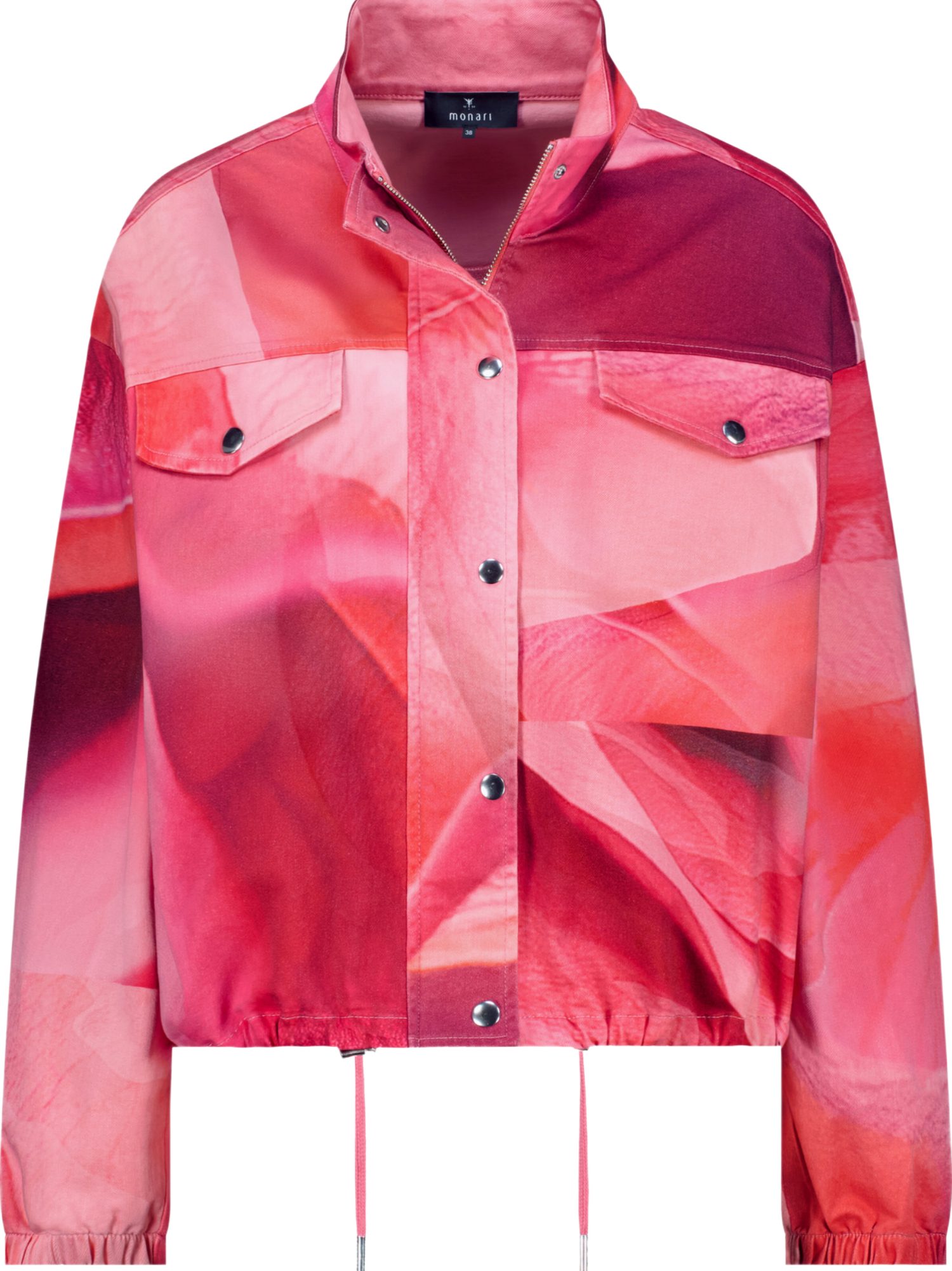 Monari Kurzjacke rosa,Freizeit,Baumwolle,Colorblock,Stehkragen,Lang,Regular Fit