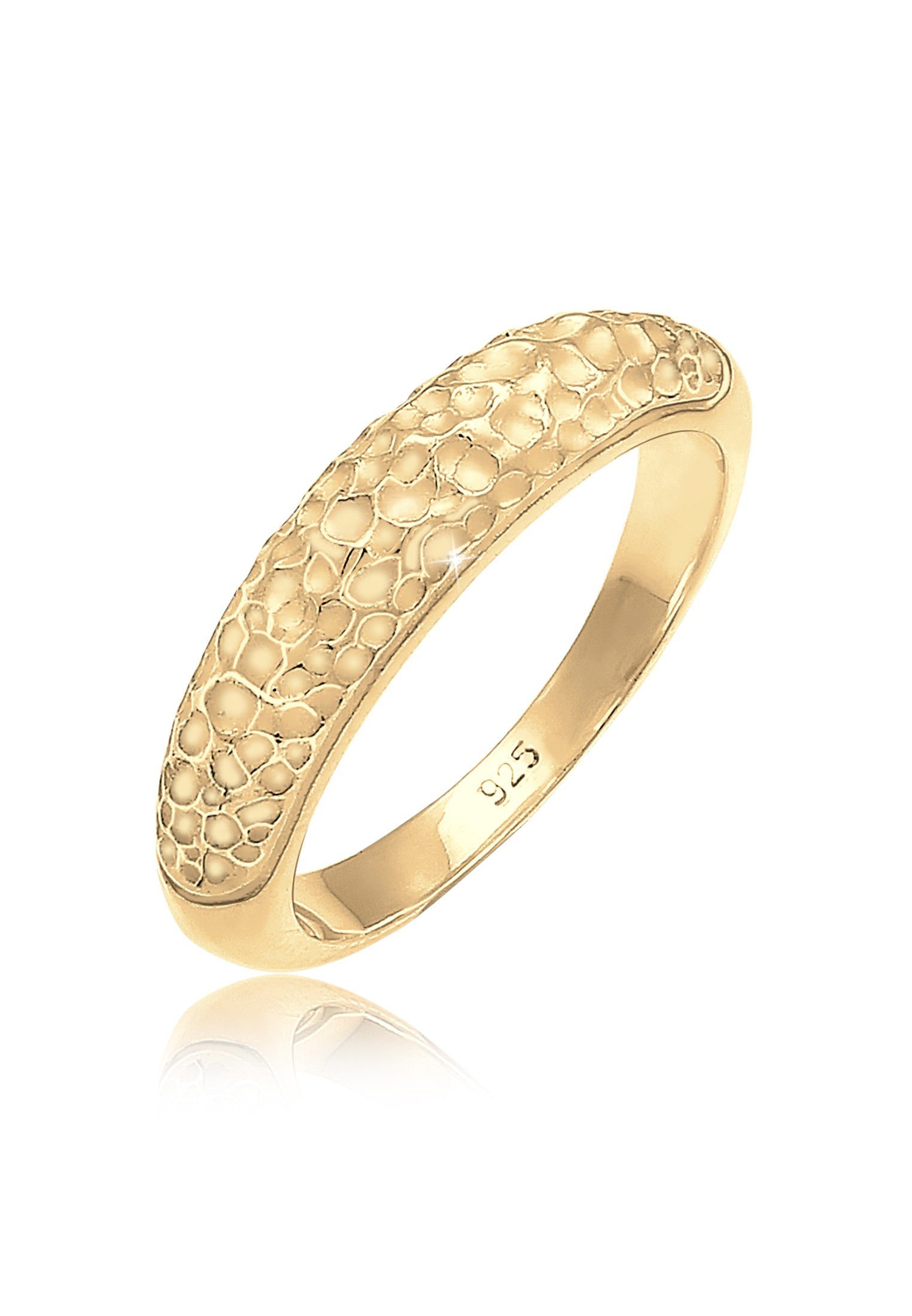 Fingerring Bandring Basic Gehämmert Trend Cool 925 Silber