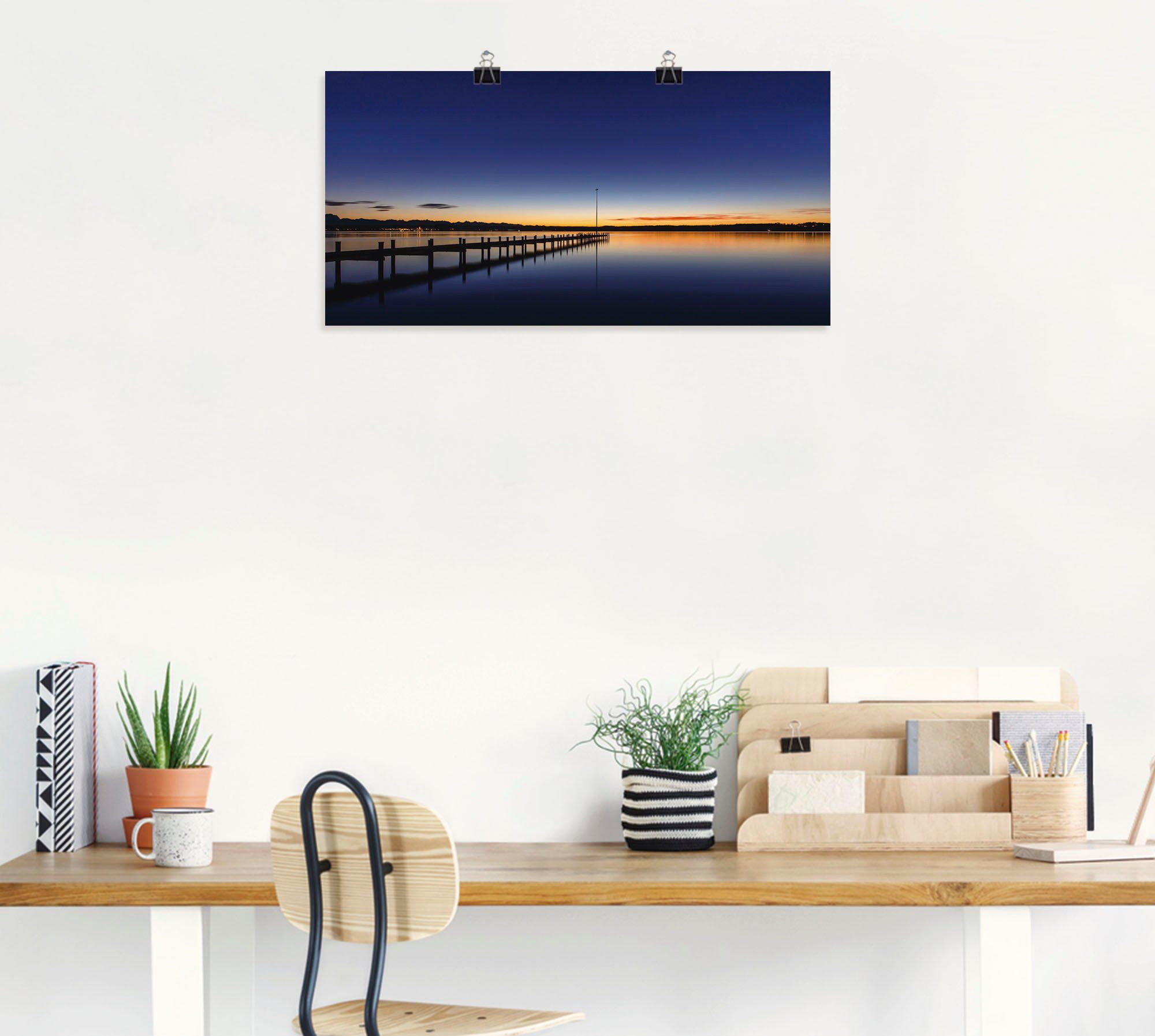 Alubild, Wandaufkleber oder Wandbild Starnberger Leinwandbild, in I, Seebilder versch. am St), (1 Poster Artland als Sonnenuntergang Größen See