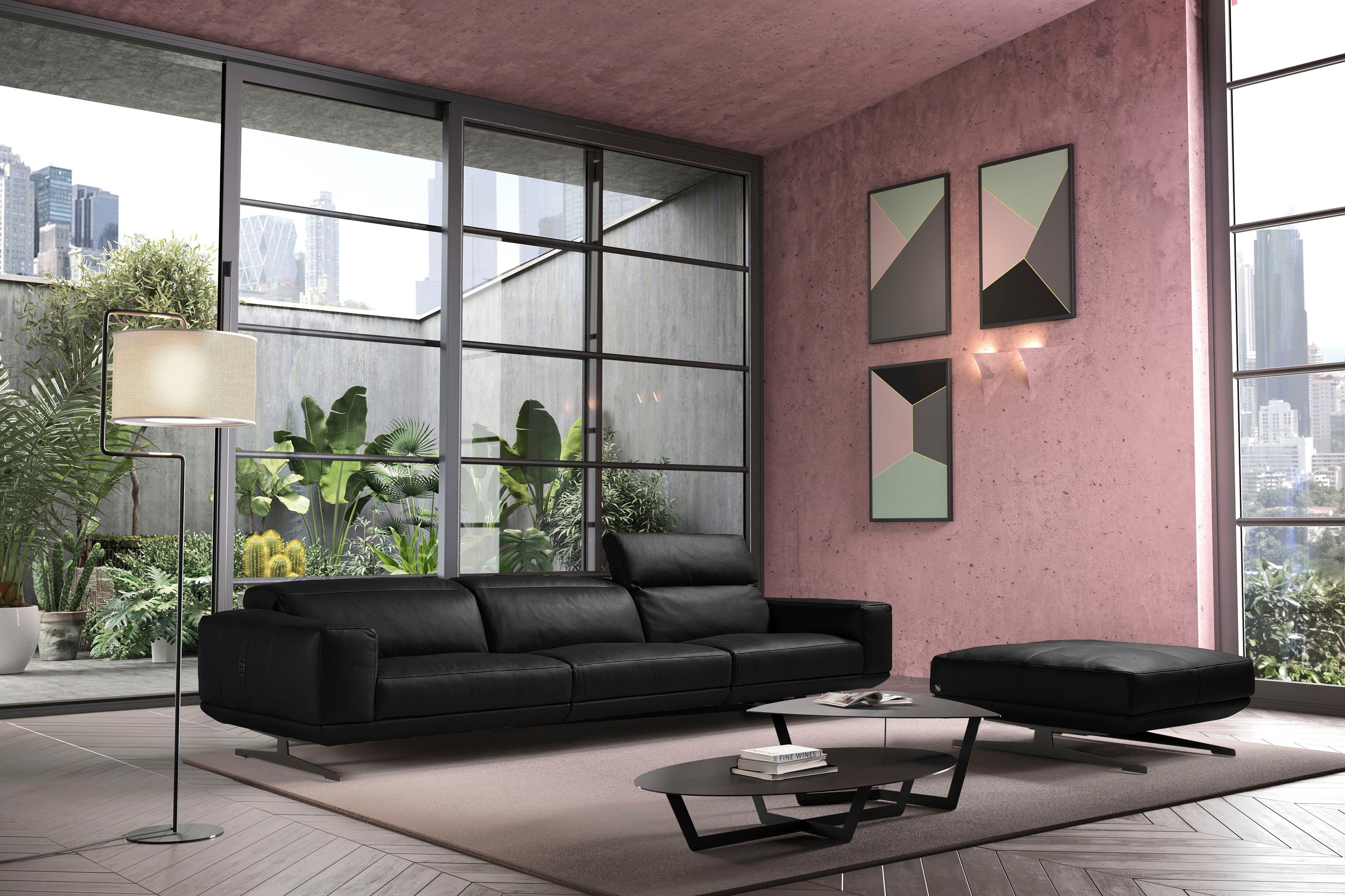 Egoitaliano 3-Sitzer Gloria, super bequem, hochwertige Verarbeitung, edles Design, Megasofa, beidseitig verstellbare Rückenelemente, mit Designmetallfüßen