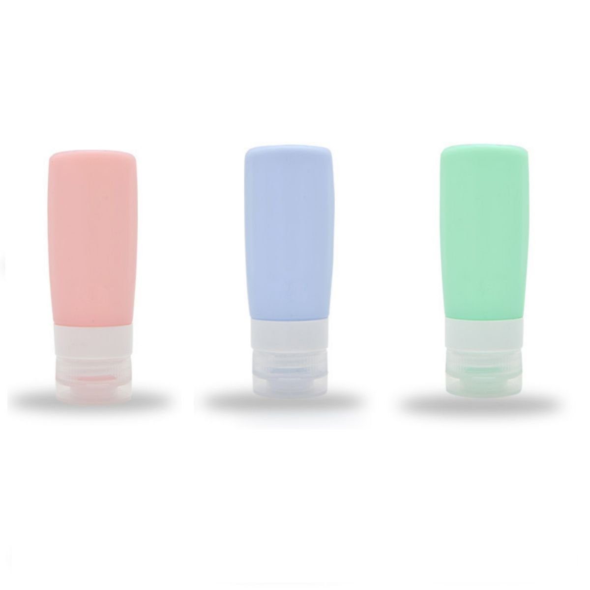 HAMÖWO Kosmetiktasche Reiseflaschen,3Stück,82 ml,Silikon,Reise-Röhren,für Shampoo,Creme grün + blau + rosa