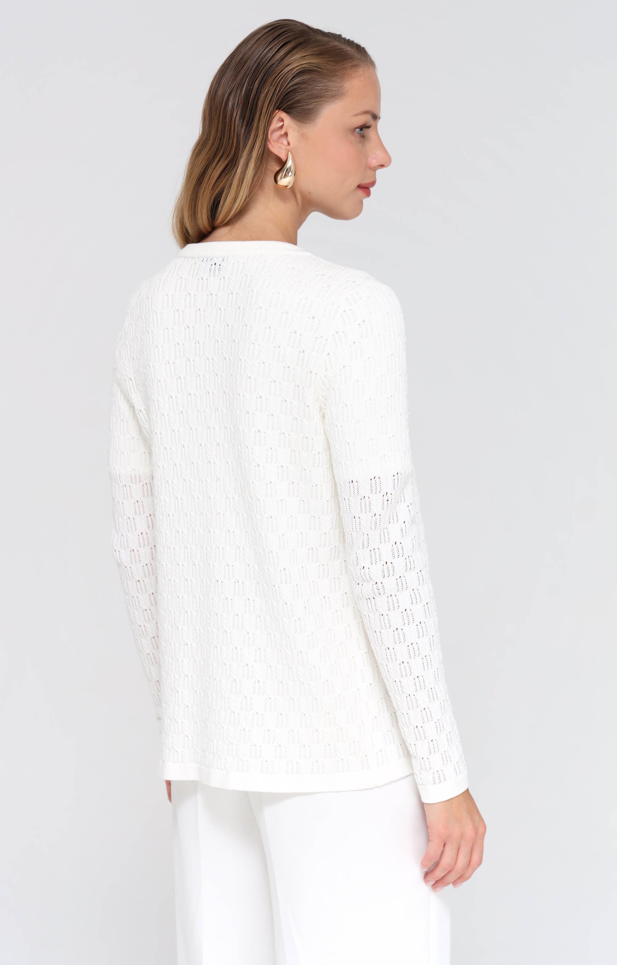 Passioni 2-in-1-Strickjacke Twinset mit Strukturmuster