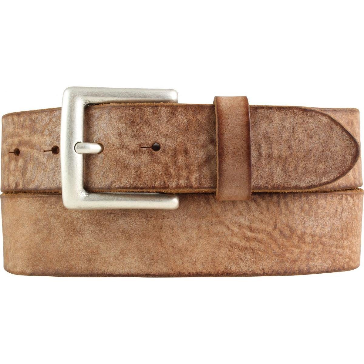 BELTINGER Ledergürtel Gürtel aus weichem Vollrindleder Used-Look 4 cm - Ledergürtel für Herr (1-St)