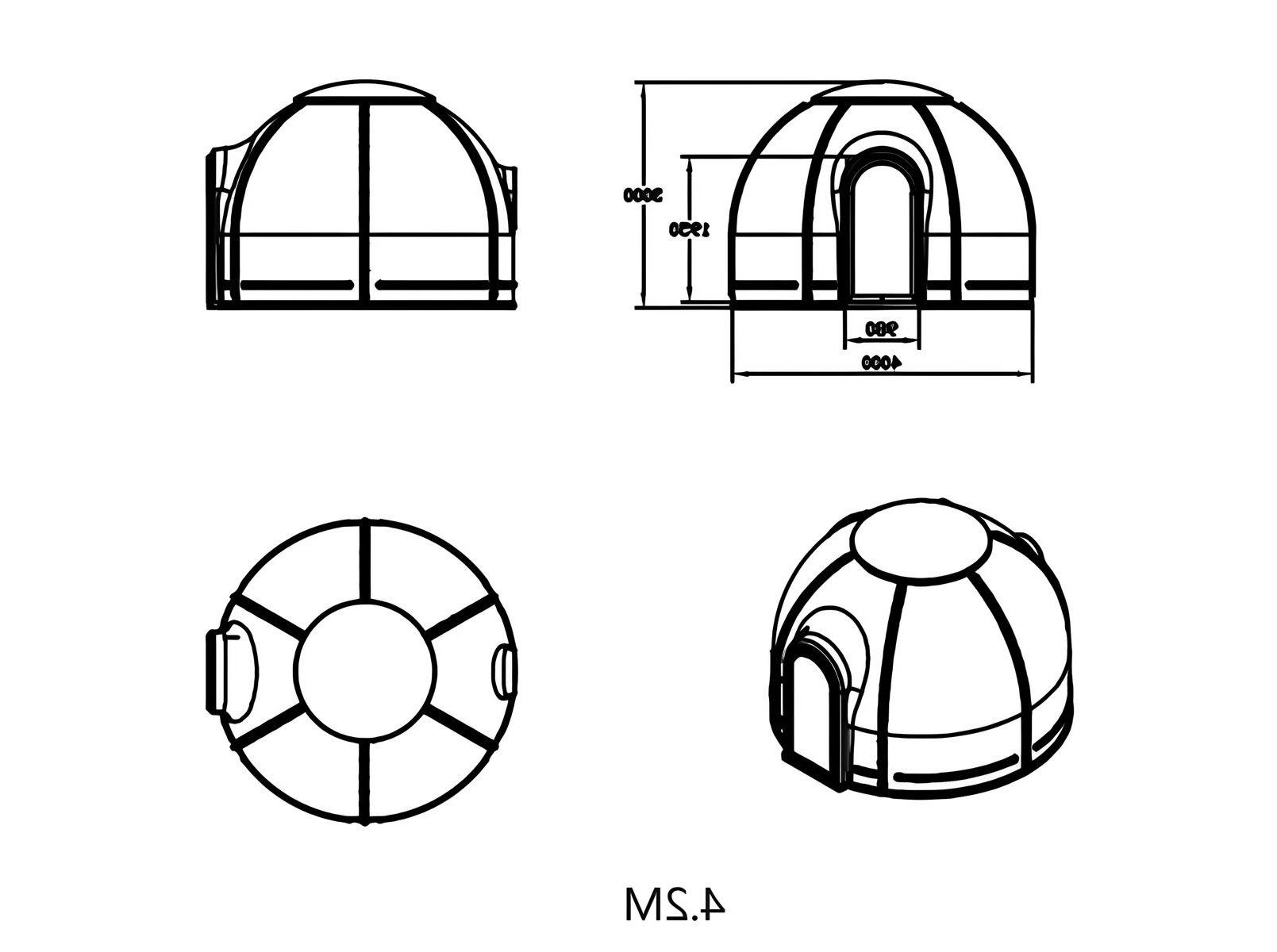 Xlmoebel Pavillon Robuster Pavillon für 12–14 Personen in modernem Design, (4,2 m x 3 m), Made in Europa