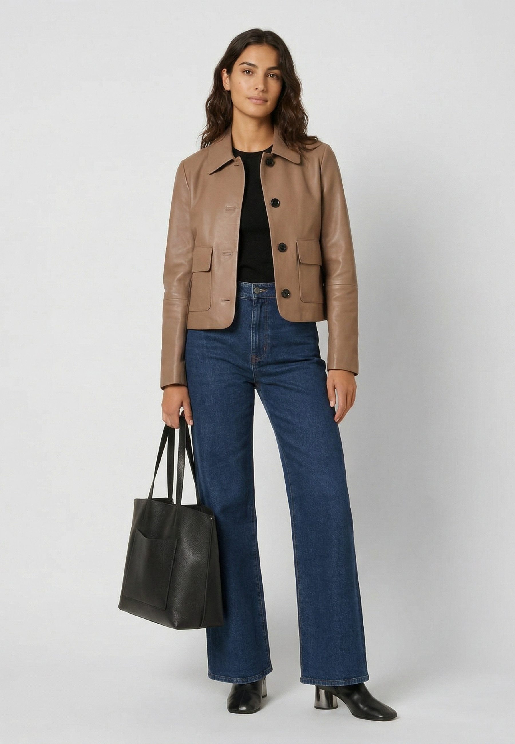 RICANO Lederjacke Paloma Handgefertigt aus echtem Lamm Nappa Leder