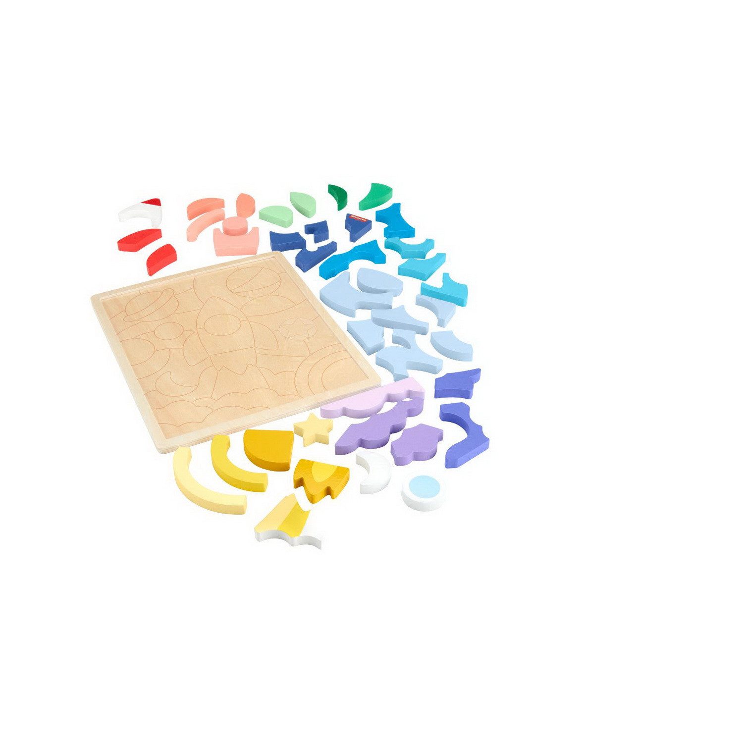 Fisher-Price® Rahmenpuzzle Holz-Puzzle Weltraum Holzpuzzle Kinderpuzzle, Puzzleteile