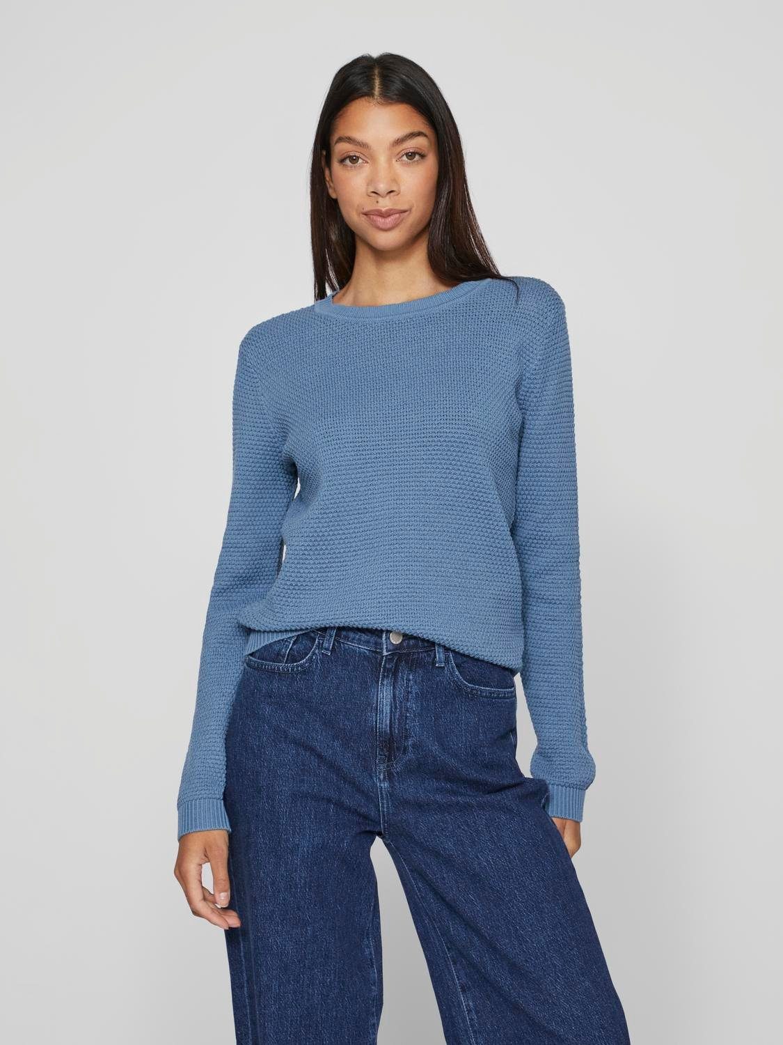 Vila Rundhalspullover VIDALO O-NECK L/S KNIT TOP- NOOS