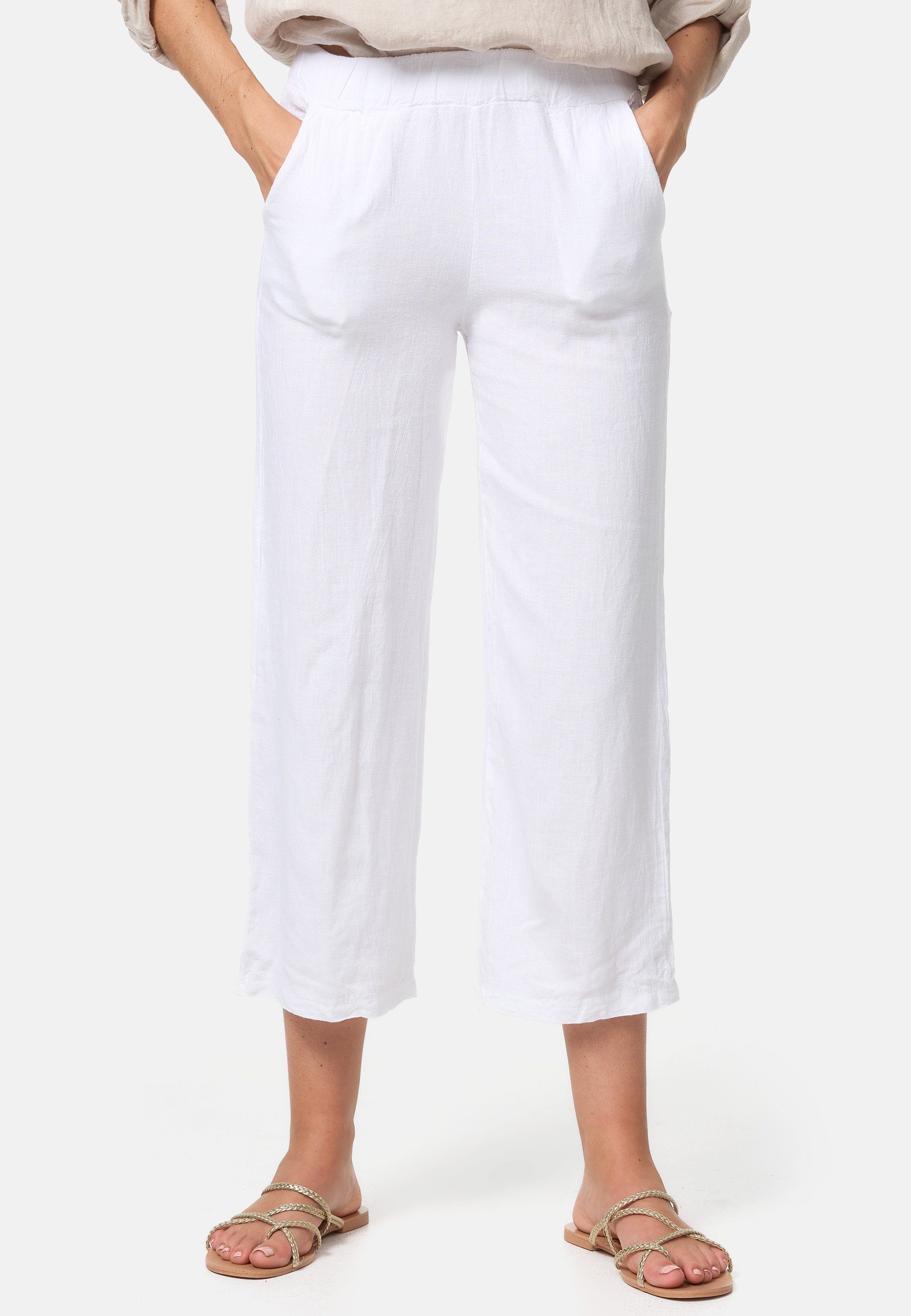 Rayshyne 7/8-Hose PM44 (Leichte Sommer Leinenhose in 7/8 Länge mit Taschen) Atmungsaktiv. 7/8 Länge, Taschen, Leinen