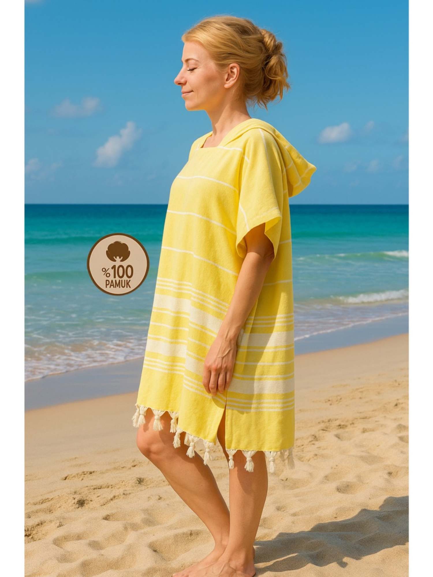 Nisan Badetücher, 100 % Baumwolle Strandponcho günstig online kaufen