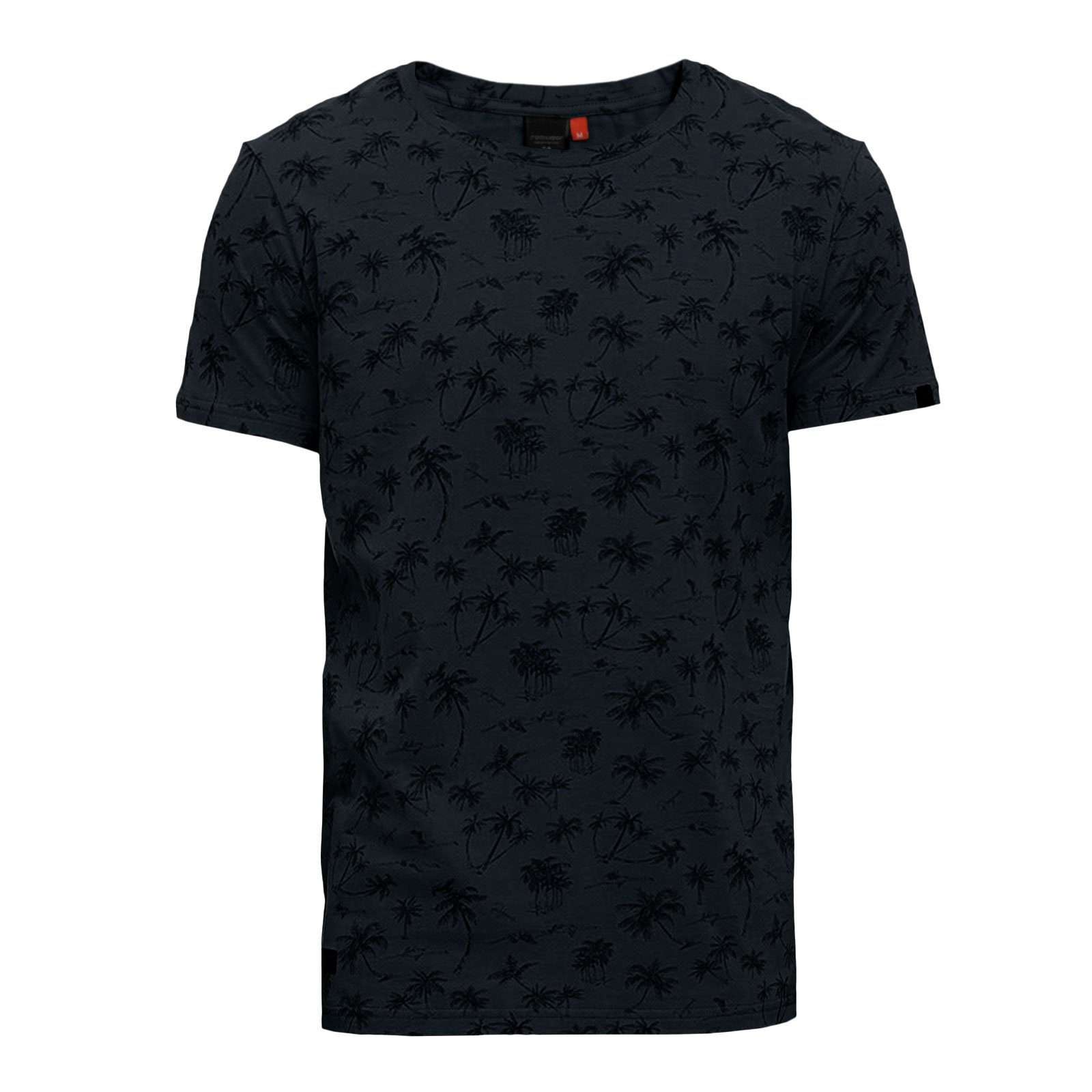mit Ragwear grey dark Wanno Allover-Palmen-Print T-Shirt 3012