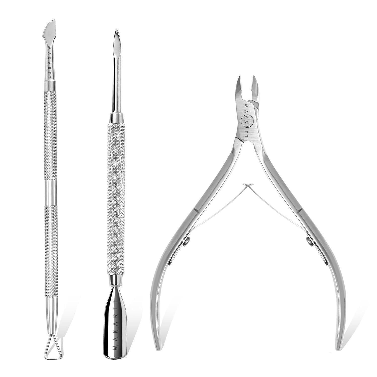 LuxusKollektion Nagelhautzange Nagelhaut-Set Edelstahl 3tlg.