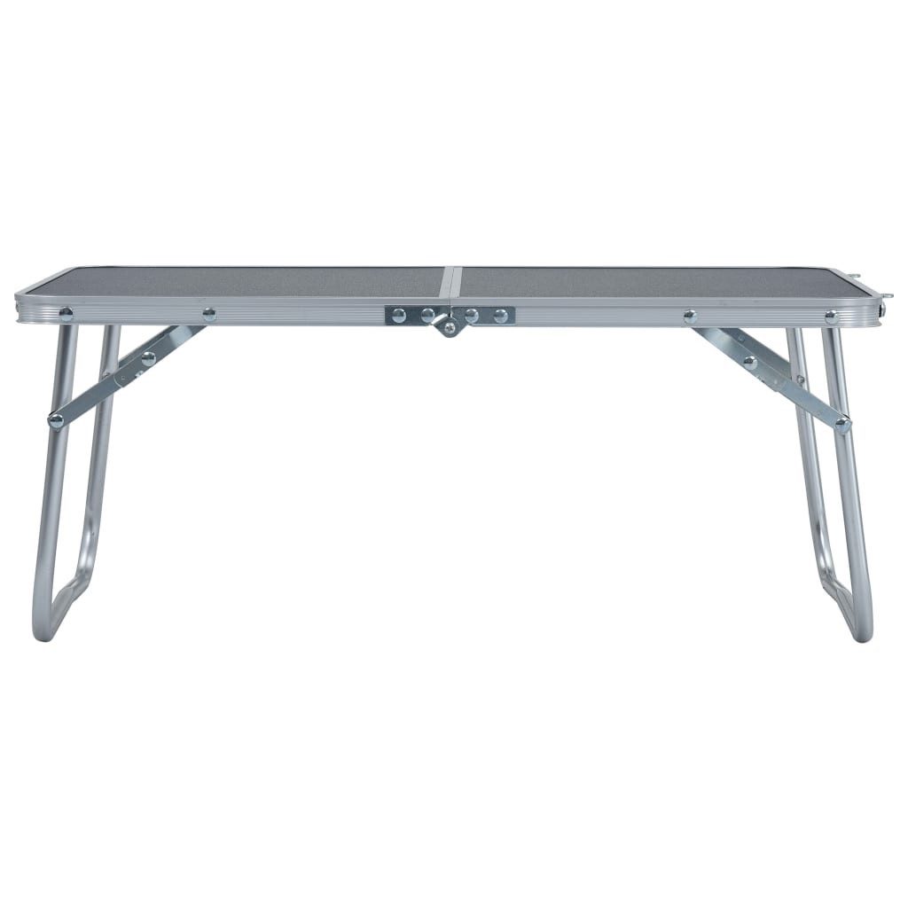 vidaXL Campingtisch, Klappbarer Campingtisch Grau Aluminium 60 x 40 cm