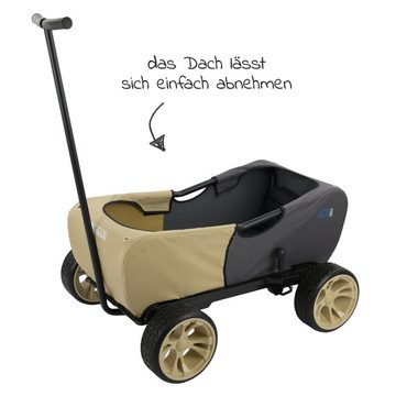 Hauck Bollerwagen Eco Mobil Safari, Transportwagen Handwagen faltbar mit Dach für 2 Kinder, bis 50 kg