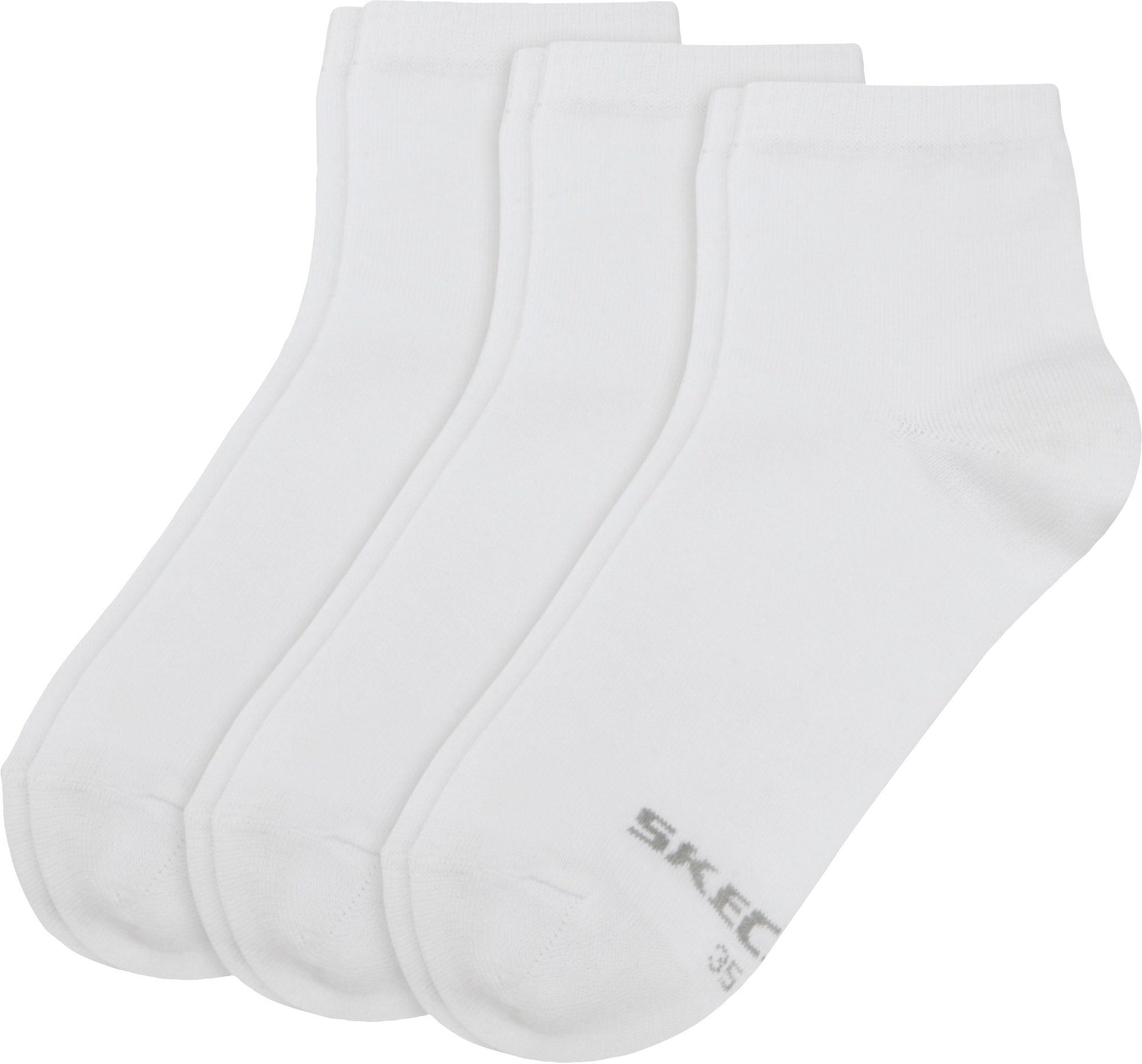 Skechers Socken Damen-Kurzsocken 3 Paar Uni weiß