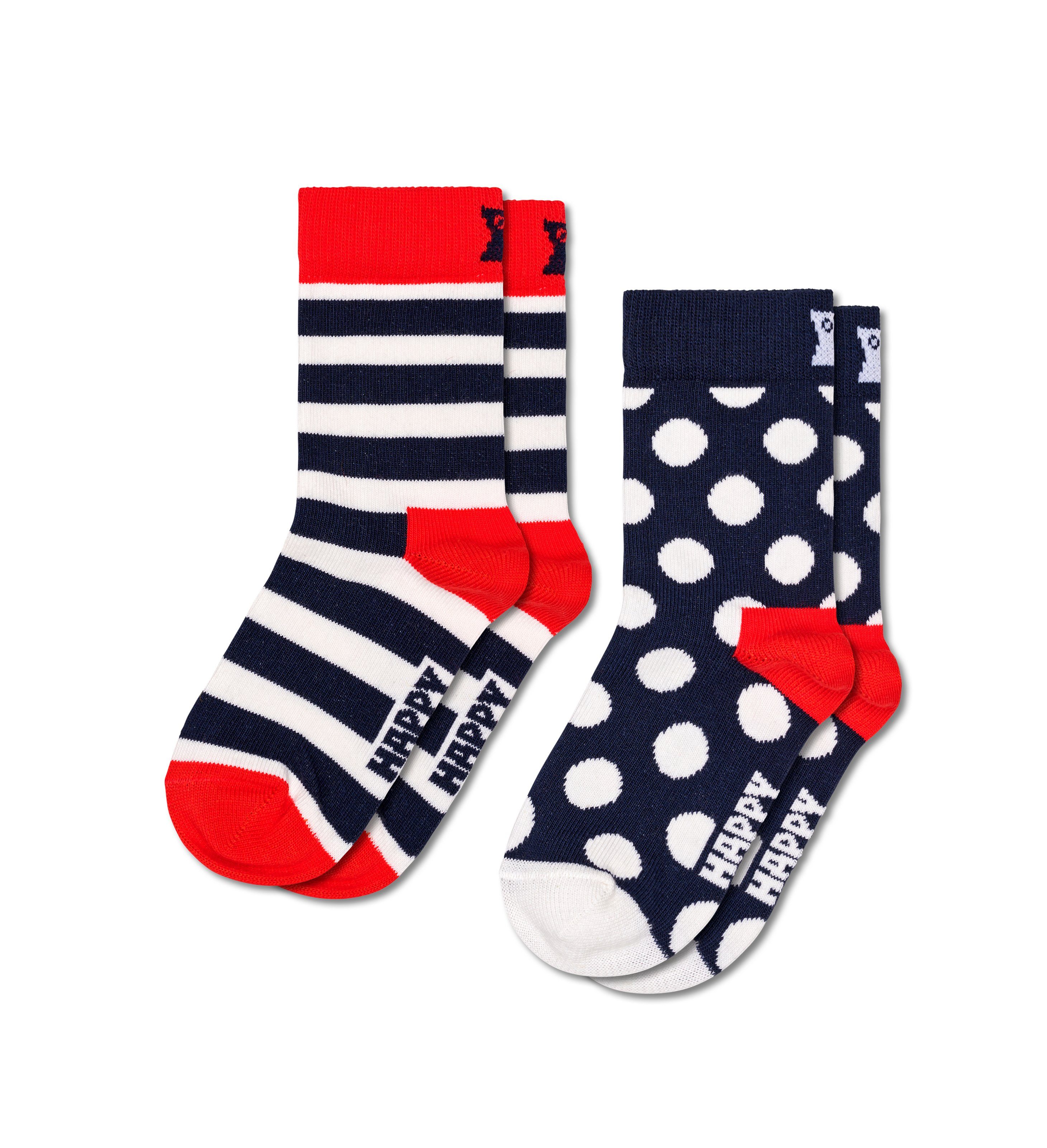 Socks & Socks 2-Pack (Packung, Happy Stripe Happy von Kindersocken Punkte Streifen, Socken 2-Paar) Kids Socks