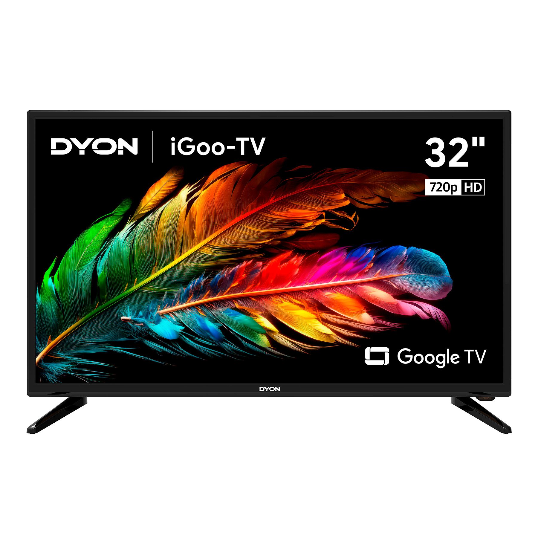 Dyon iGoo-TV 32H LED-Fernseher (80 cm/32 Zoll, HD, Smart-TV, 32" Full HD Smart-TV mit Google TV, Tuner, CI+, Sprachsteuerung & BT)