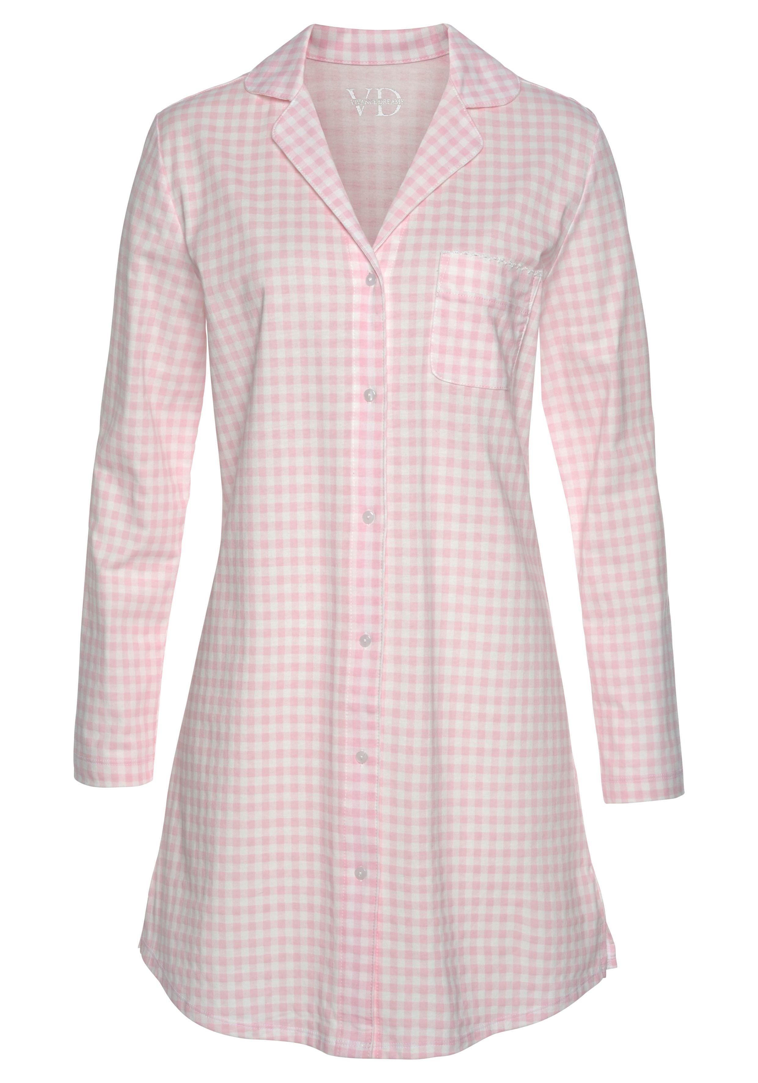 feinem mit Dreams Vivance Nachthemd Muster rosa-weiß