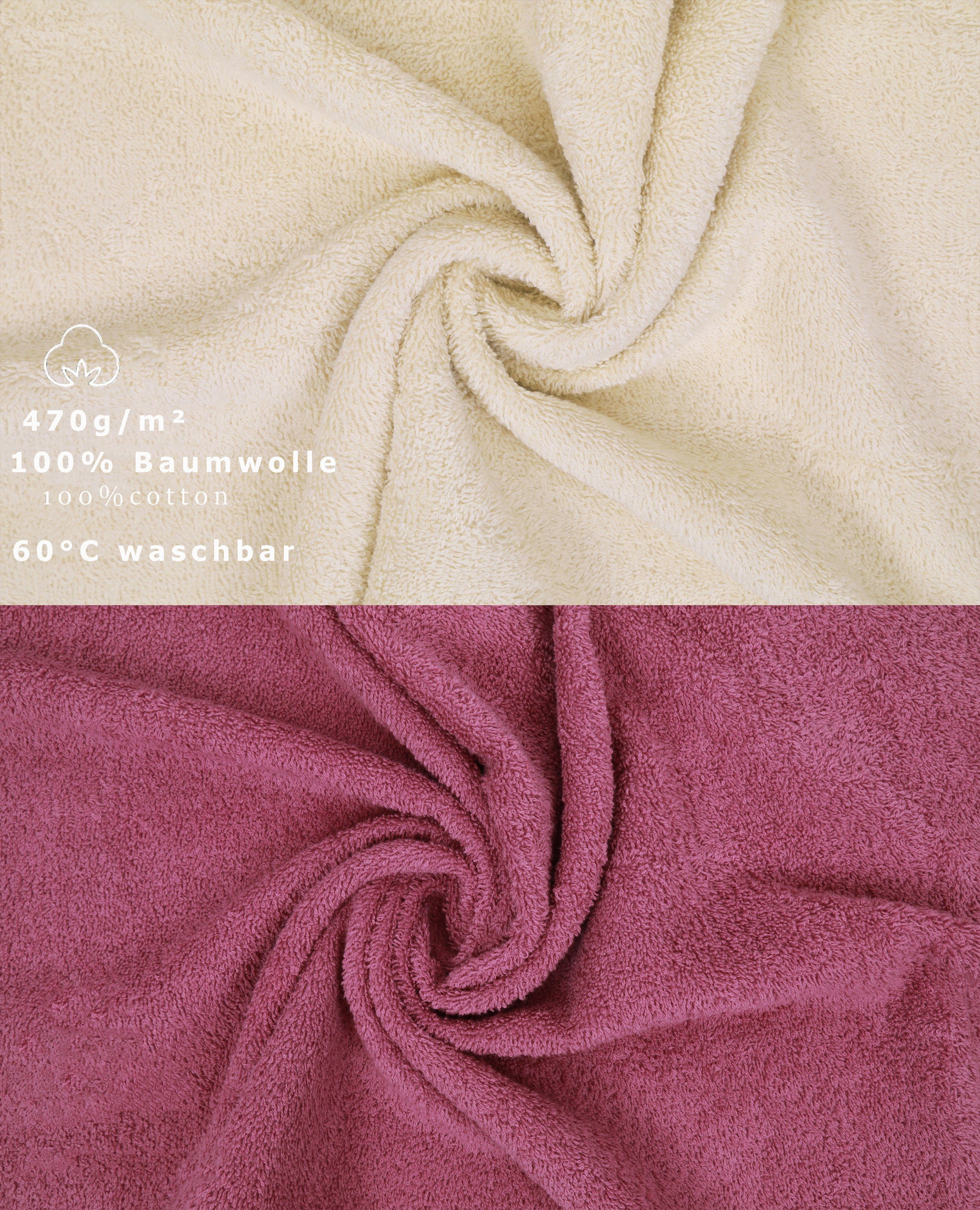 Betz Handtuch Set 12-tlg. Handtuch Set Baumwolle, Premium Farbe (12-tlg) 100% Sand/Beere