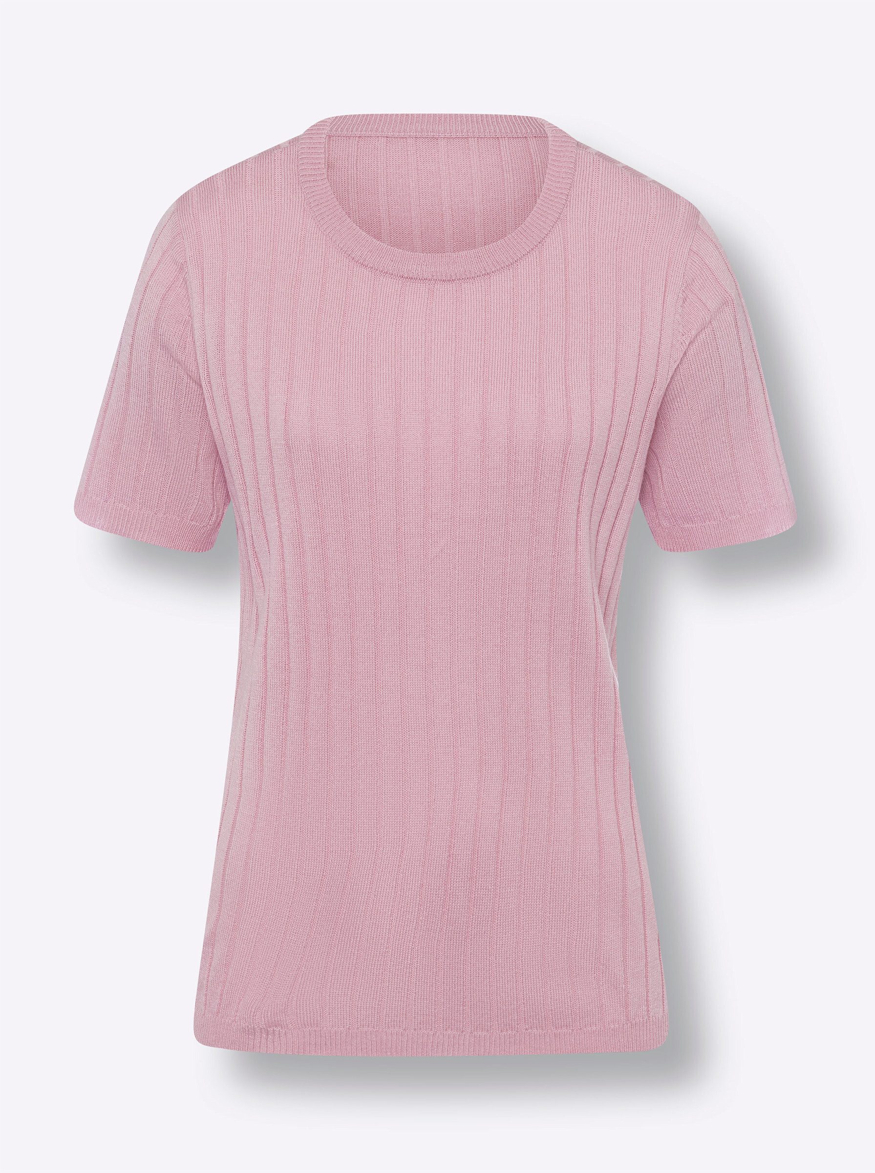 Strickpullover Kurzarm-Pullover Kurzarm Rippoptik
