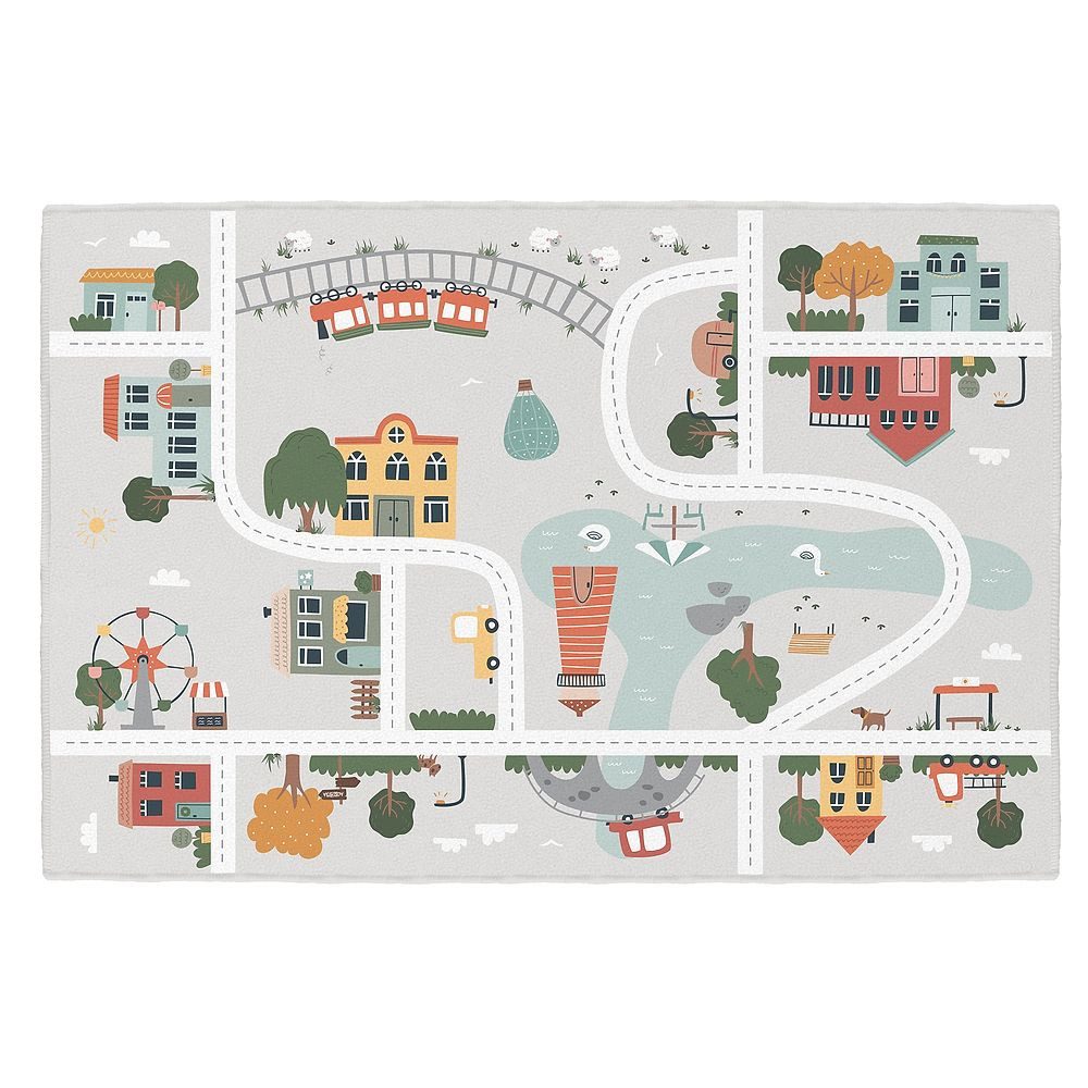 ACHOKA® Kinderteppich Spielteppich Little City, Für Kindergärten und Spieleinrichtungen