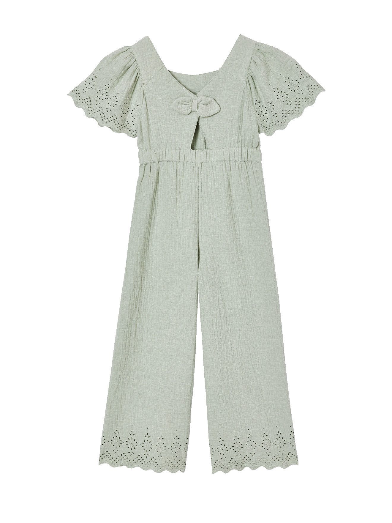 vertbaudet Jumpsuit Mädchen Jumpsuit aus Musselin mit Stickerei Stickerei