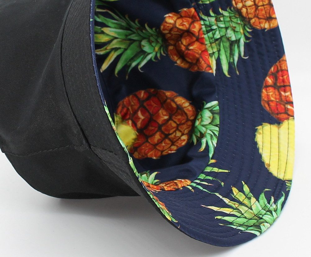 dy_mode Fischerhut Wendemütze mit Ananas-Print – 2-in-1 Bucket Hat für Damen & Herren beidseitig tragbar