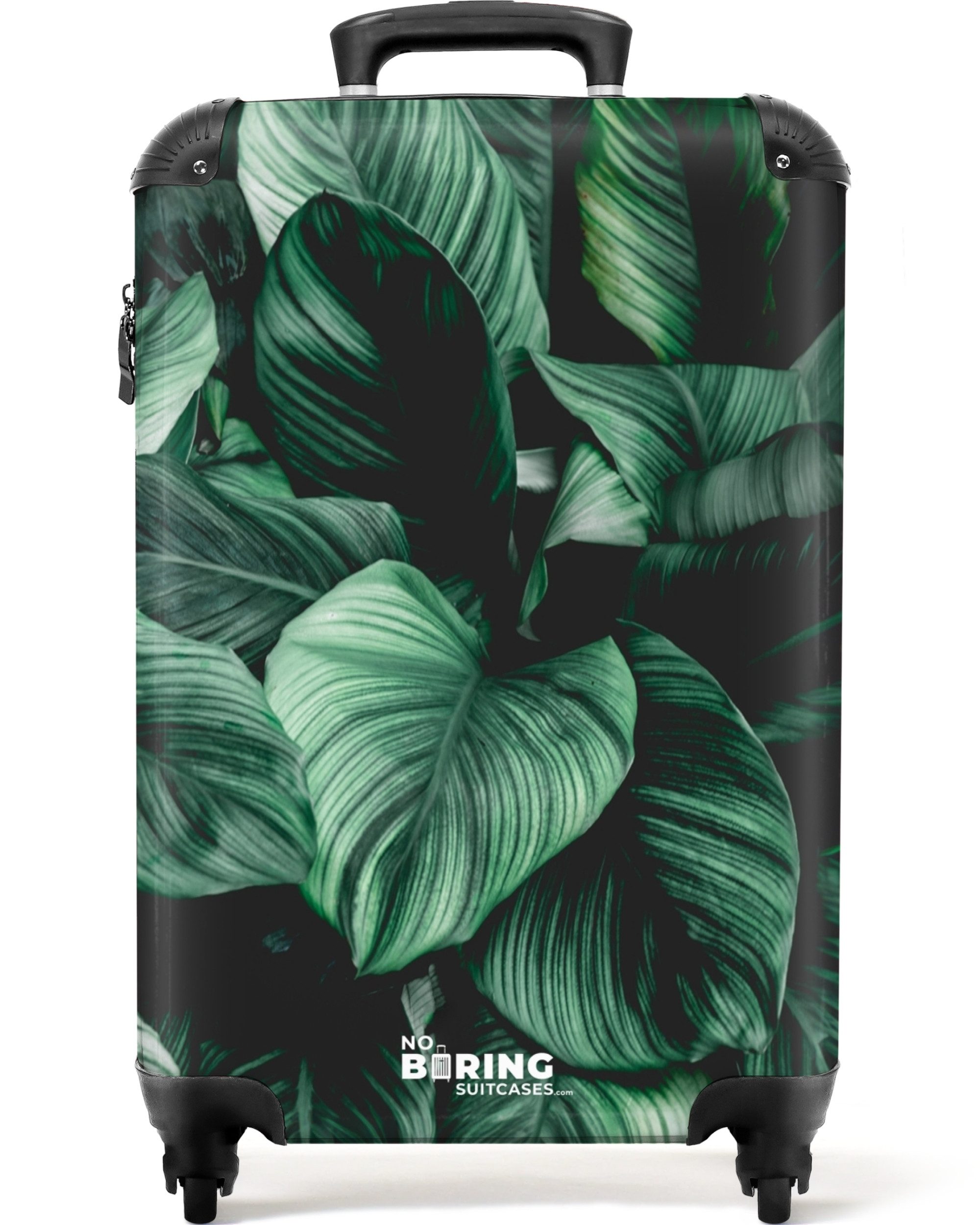 NoBoringSuitcases.com© Hartschalen-Trolley Blätter - Grün - günstig online kaufen