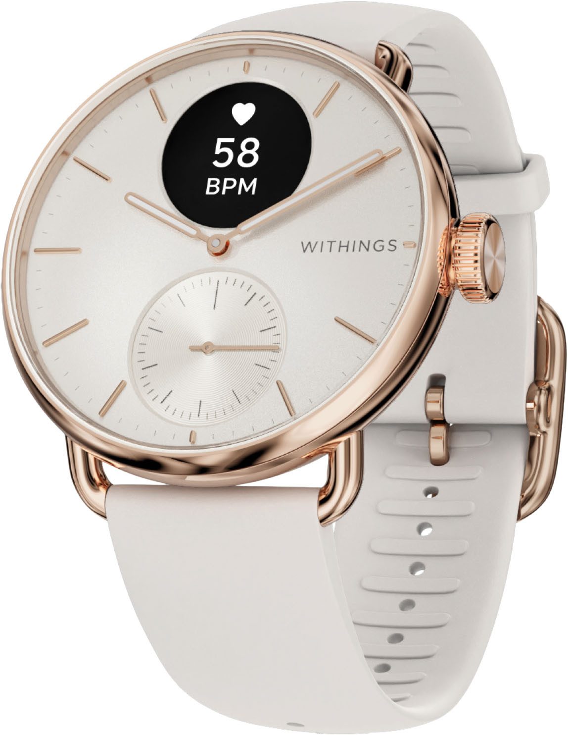 Withings ScanWatch 2 38mm, hybrid, Akku bis 35 Tage, 50 M Wasserdicht Smartwatch (HealthSense OS), Aktivitätstracking, Schlafüberwachung, Herzgesundheit, Temperatur uvm.