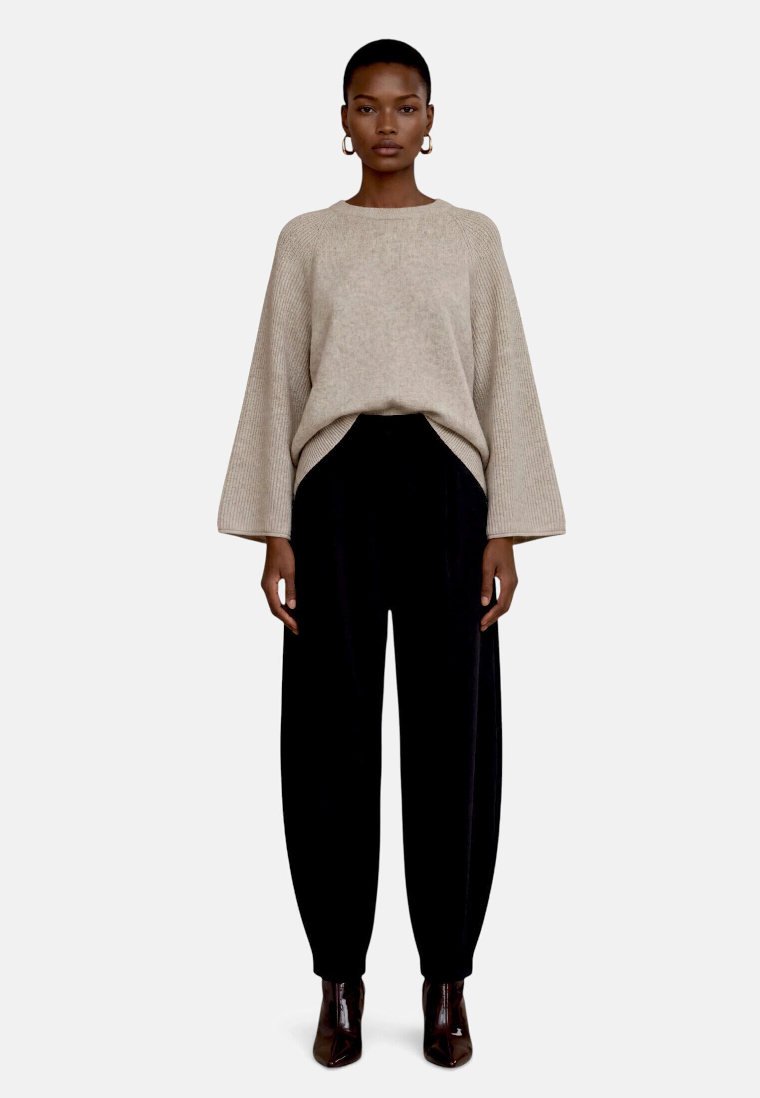 Zero Stoffhose Damen mit Bundfalten Material