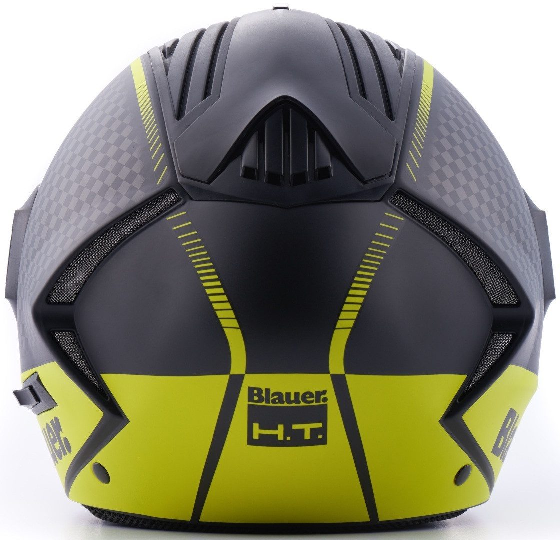Blauer Motorradhelm Real HT Graphic B Jethelm, integriertes Sonnenvisier