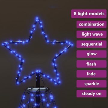 vidaXL Lichterkette LED-Weihnachtsbaum mit Metallstange 1400 LEDs Blau 5 m