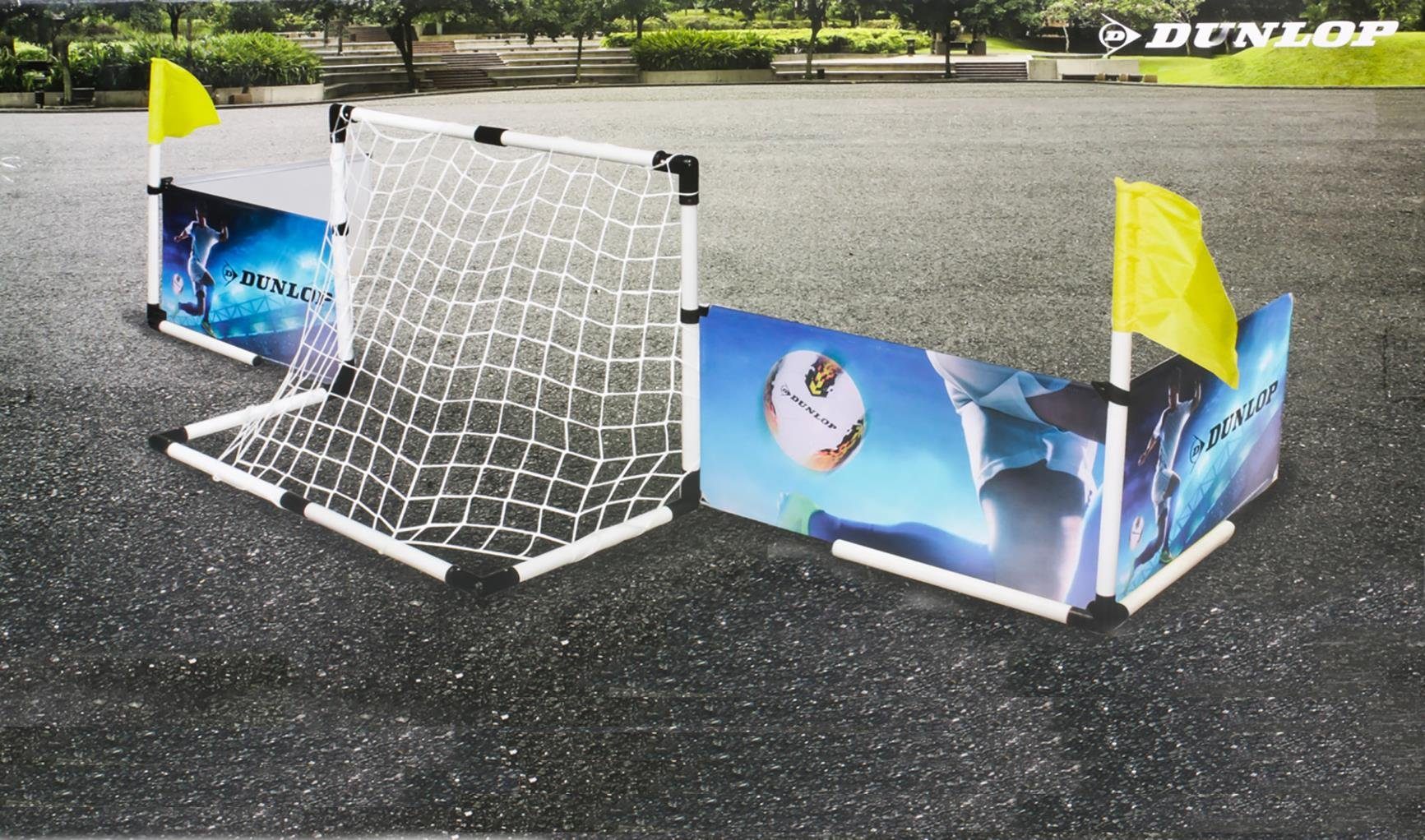 Dunlop 2 Fussballtore Fussballtor Torwand Fußball Tor Netz Kinder Heringe Pop Up 