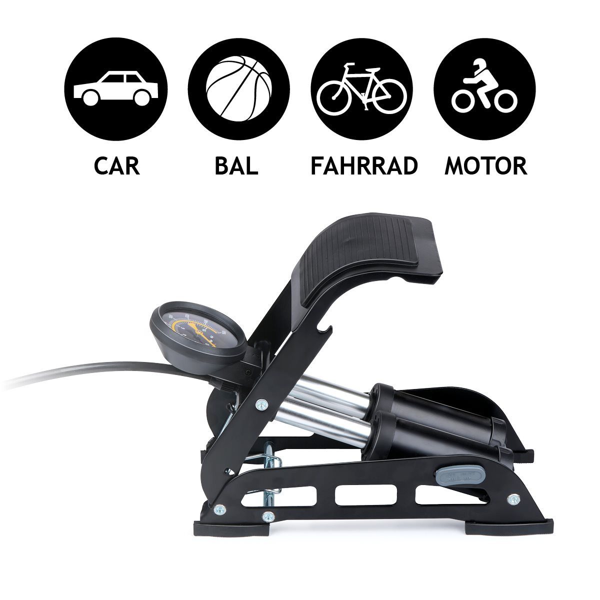 Dunlop Fahrradpumpe Dunlop Doppel-Fußpumpe
