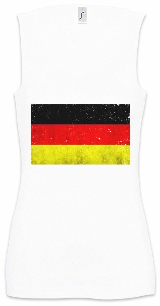 Tanktop German Flag Vintage Ärmelloses Damen T-Shirt Deutschland BRD Germany