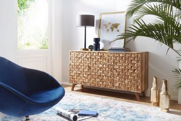 KADIMA DESIGN Kommode Sideboard 140cm Anrichte Akazie Schrank Massiv